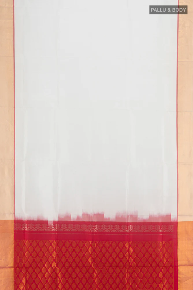 White Uppada Silk Saree - Image 5