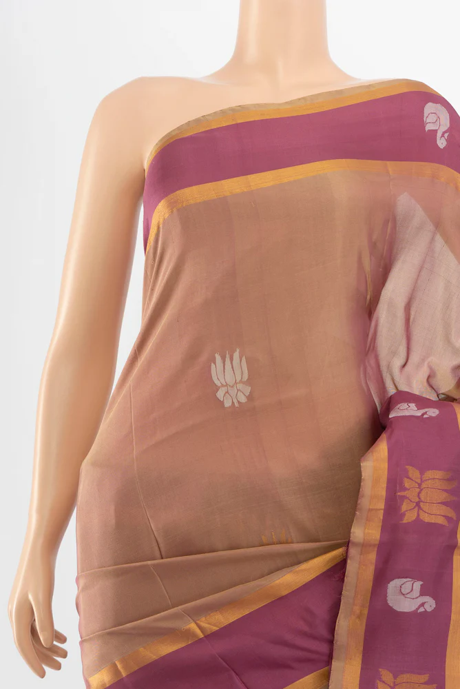 Rose Gold Uppada Silk Saree - Image 2