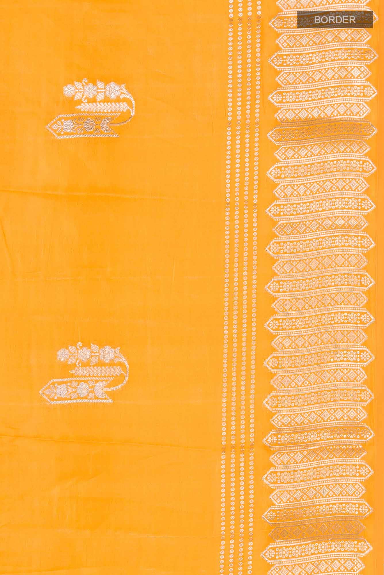 Yellow Banarasi Raw Silk Saree - Image 4