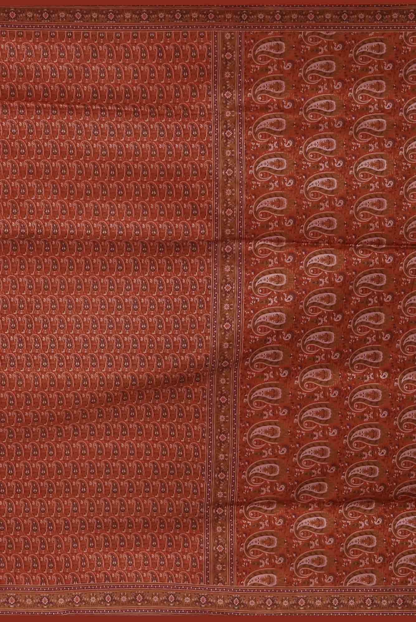 Rust Banarasi Tanchoi Silk Saree - Image 10