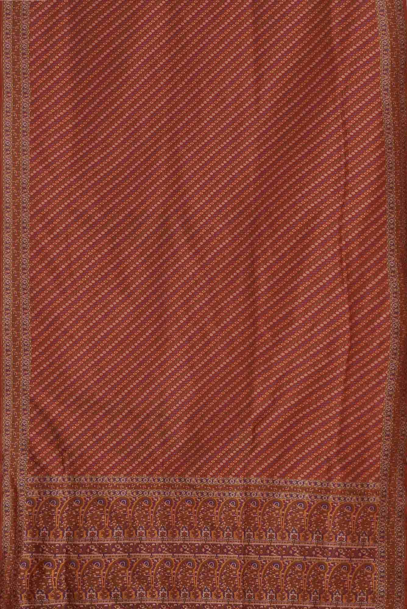 Orange Banarasi Tanchoi Silk Saree - Image 3