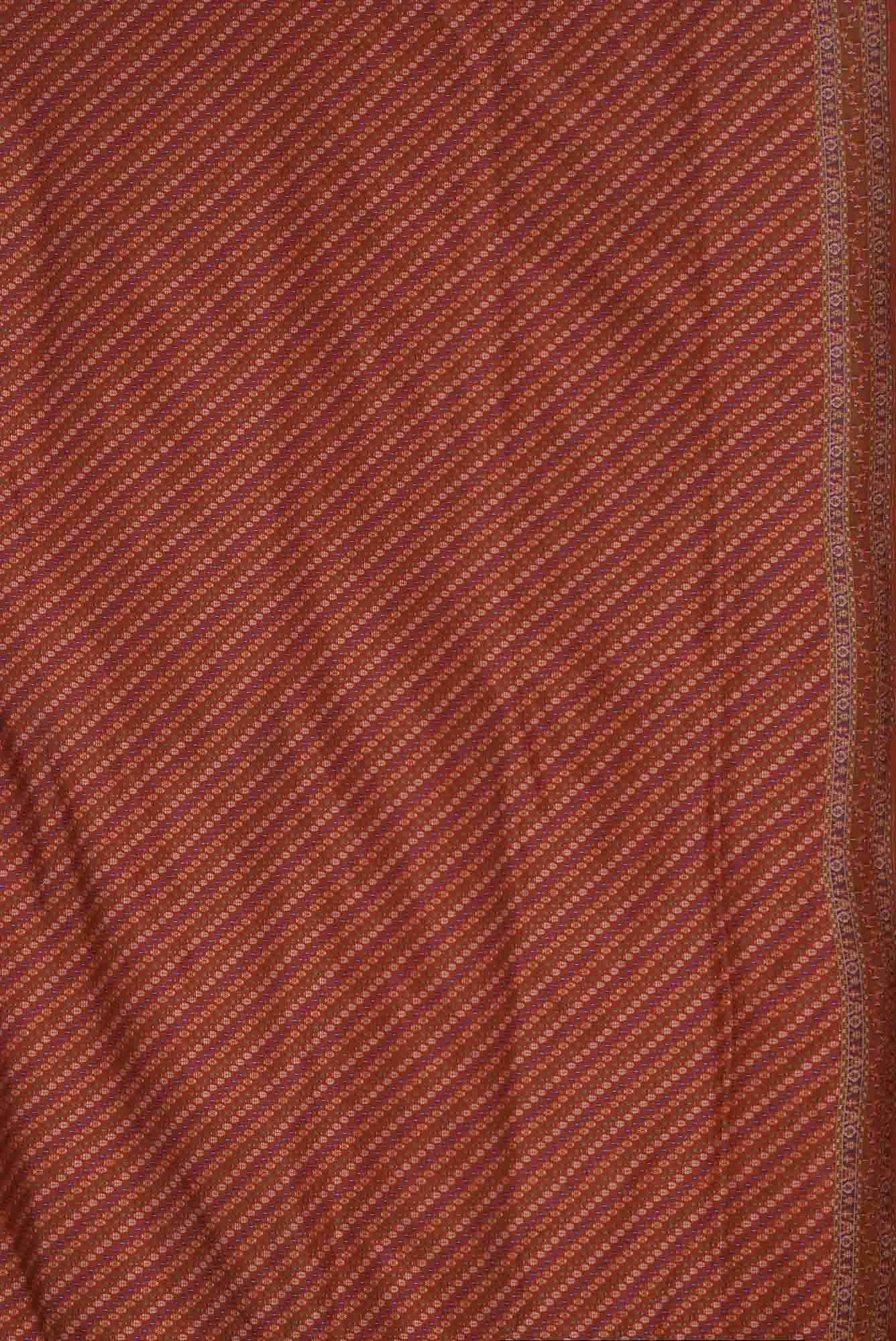 Orange Banarasi Tanchoi Silk Saree - Image 5