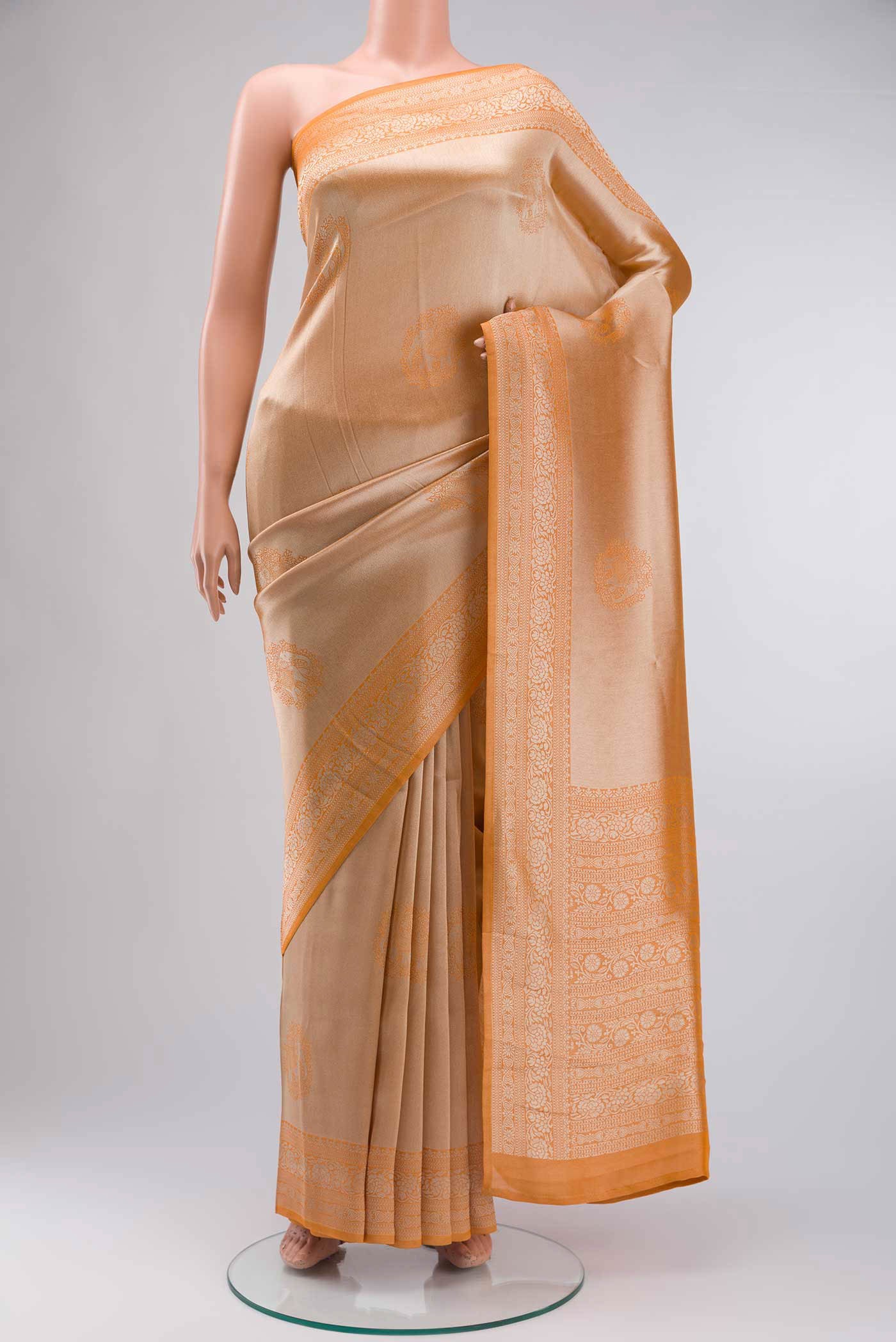 Orange Blended Art Silk Saree
