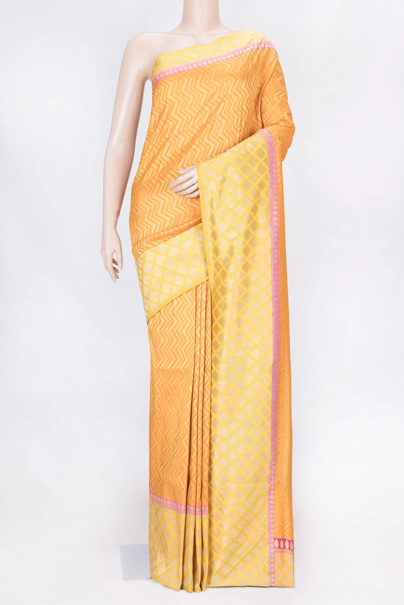 Orange Dual Tone Banarasi Saree