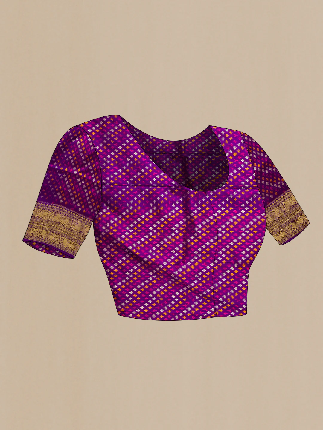 Coral Double Ikat Saree - Image 5