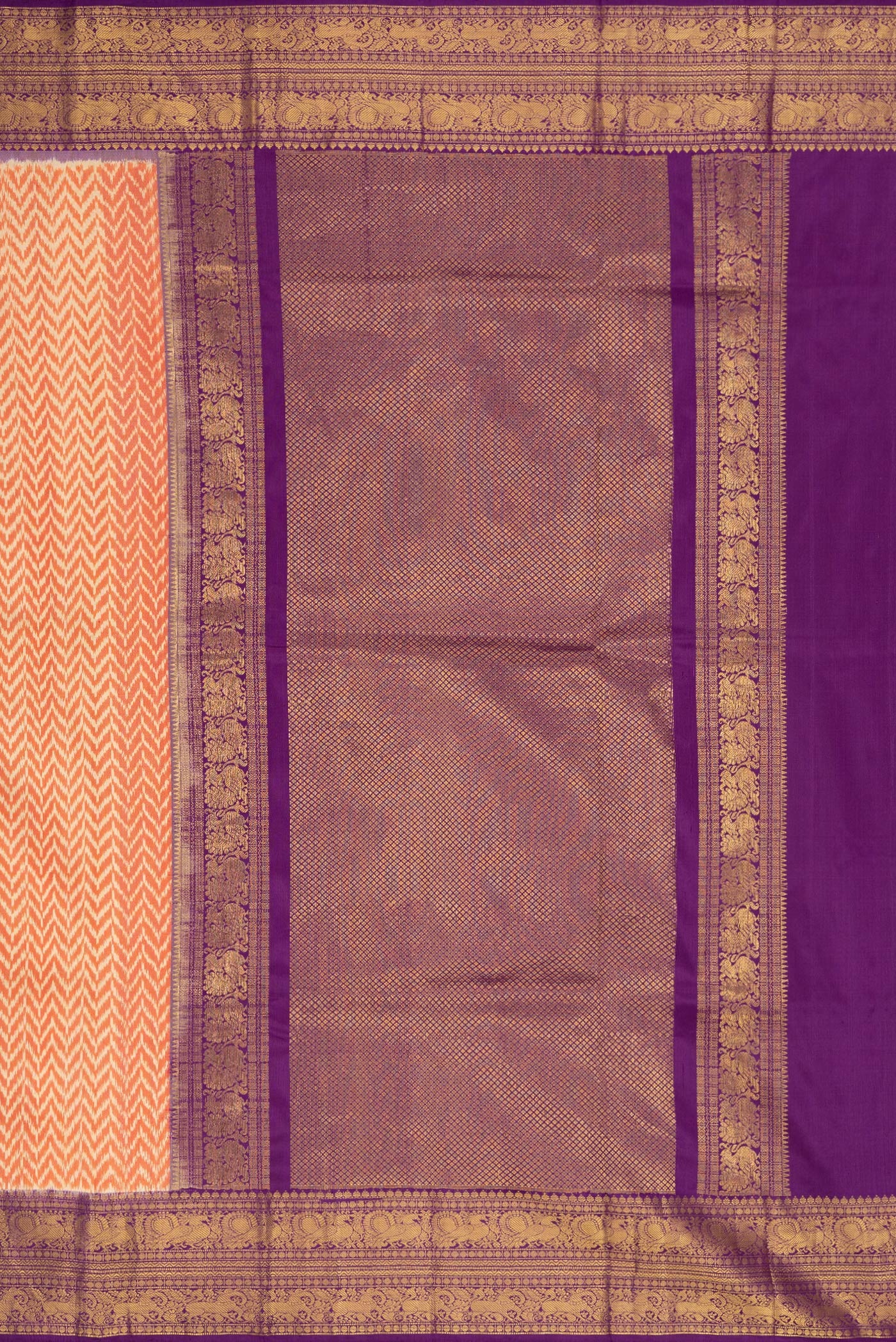Coral Double Ikat Saree - Image 7