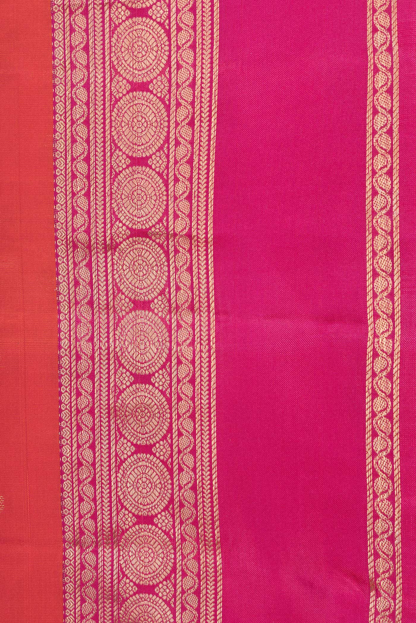 Orange Kanchipuram Silk Saree - Image 3