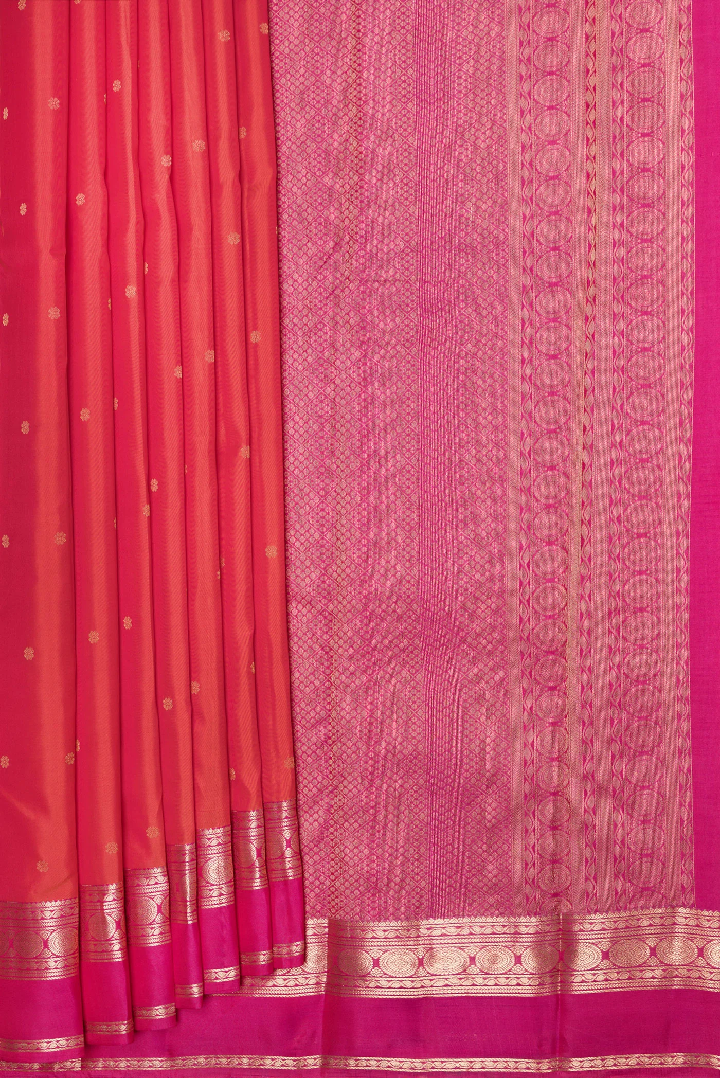 Orange Kanchipuram Silk Saree - Image 4