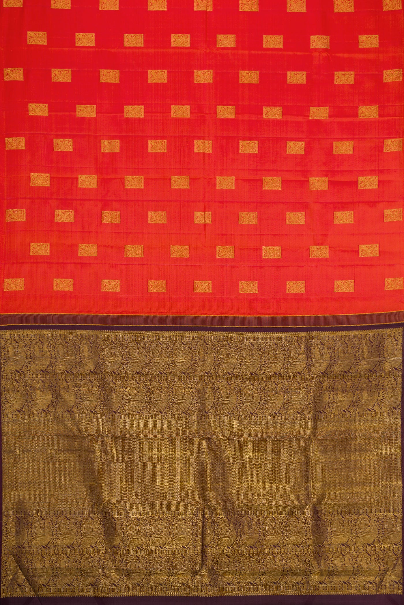 Orange Kanchipuram Silk Saree - Image 5