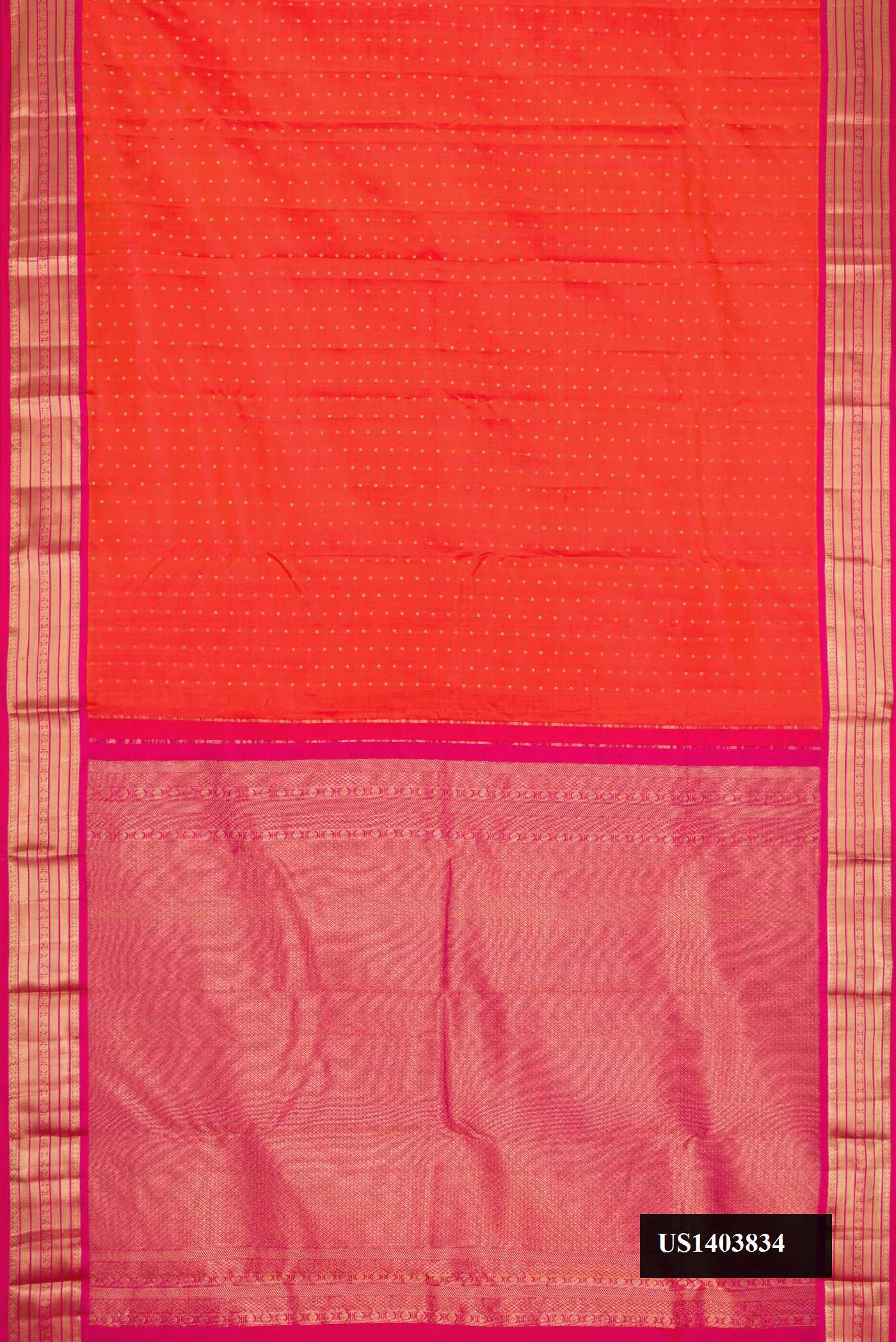 Orange Dual Tone Kanchipuram Silk Saree