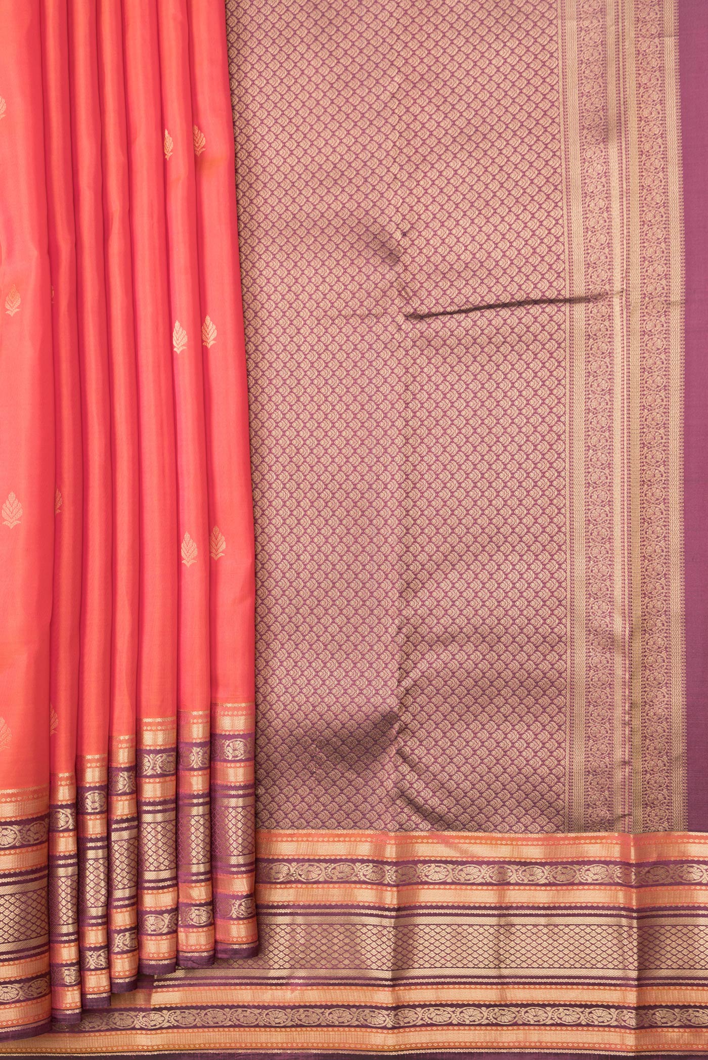 Orange Kanchipuram Silk Saree - Image 4