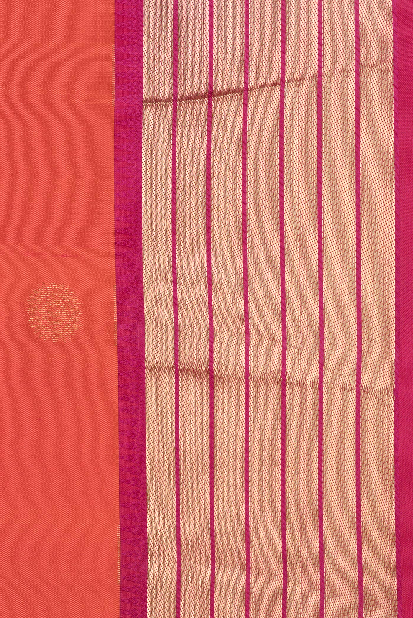 Orange Kanchipuram Silk Saree - Image 3