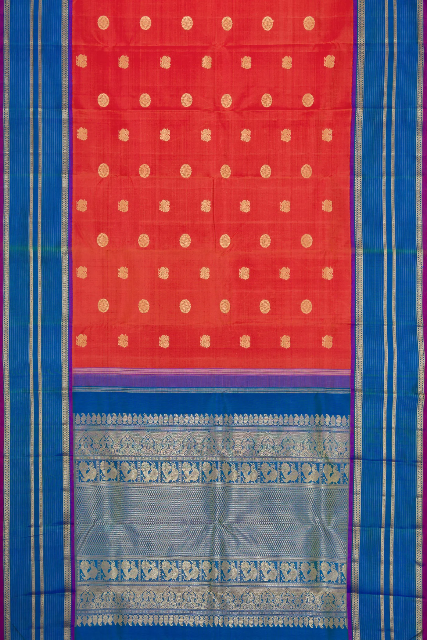 Orange Kanchipuram Silk Saree - Image 6