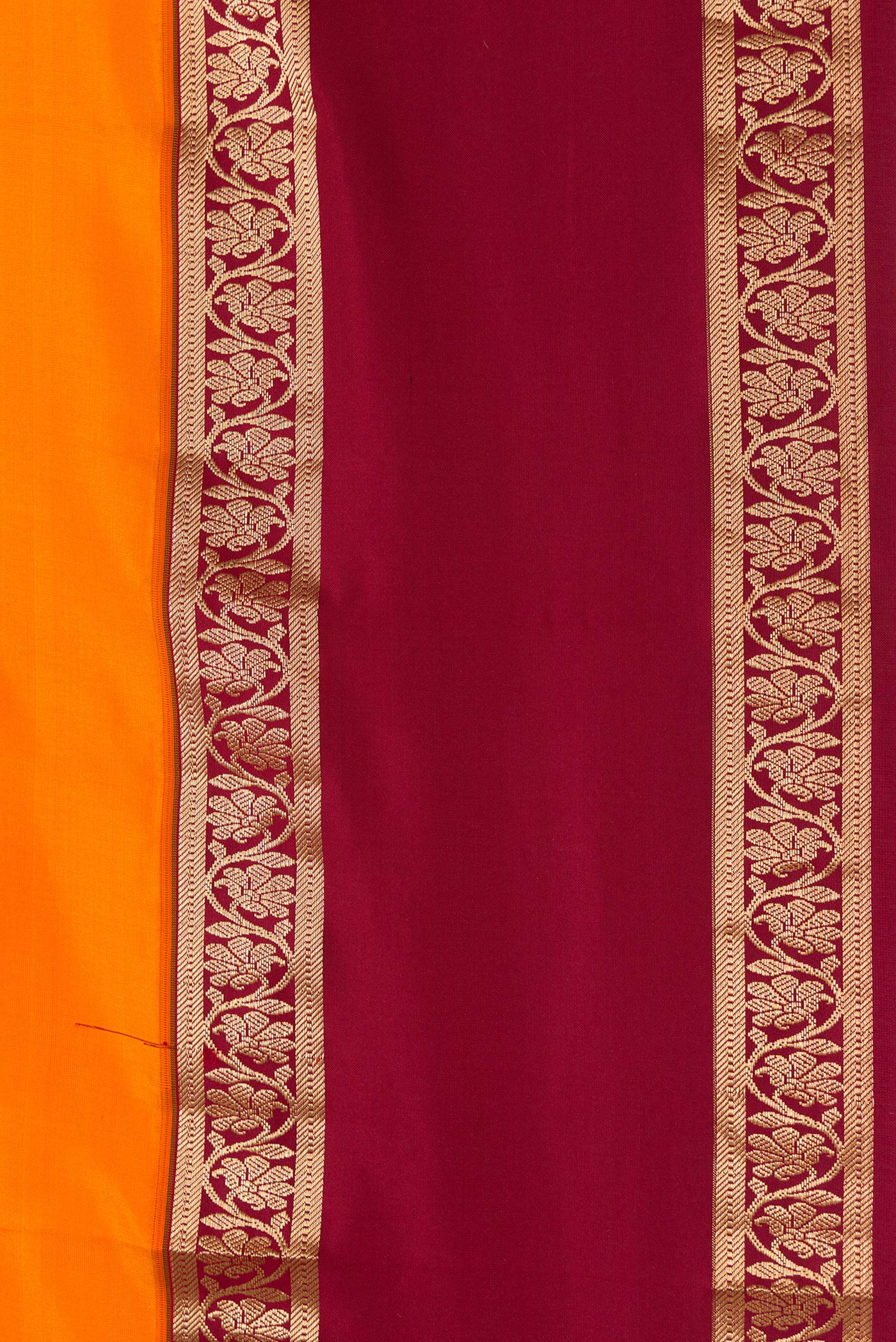 Orange Kanchipuram Silk Saree - Image 3