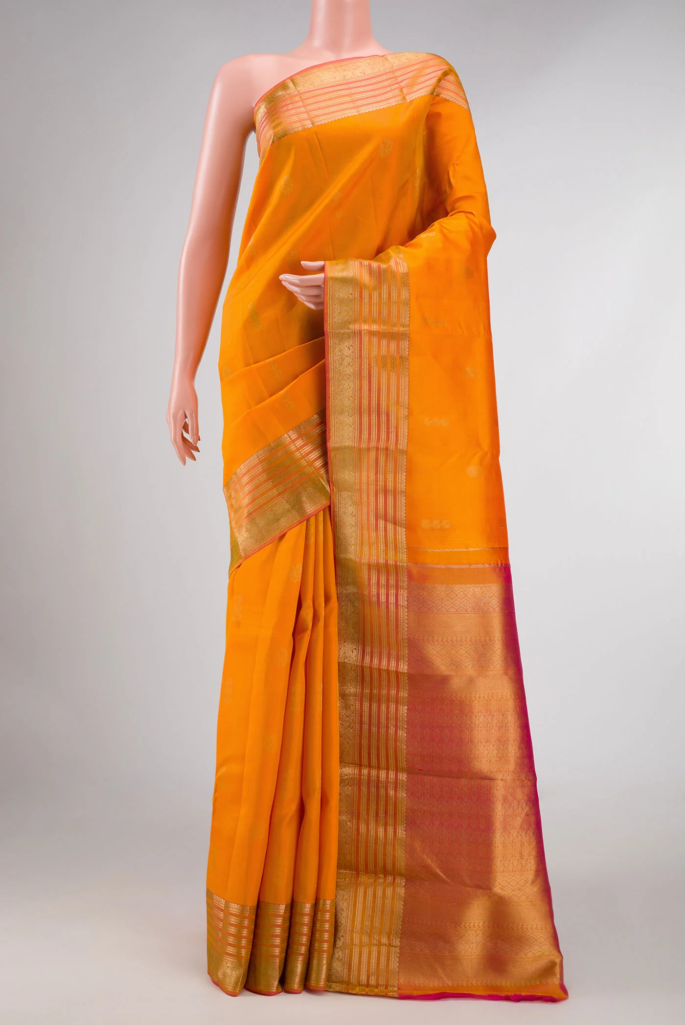 Yellow Kanchipuram Silk Saree