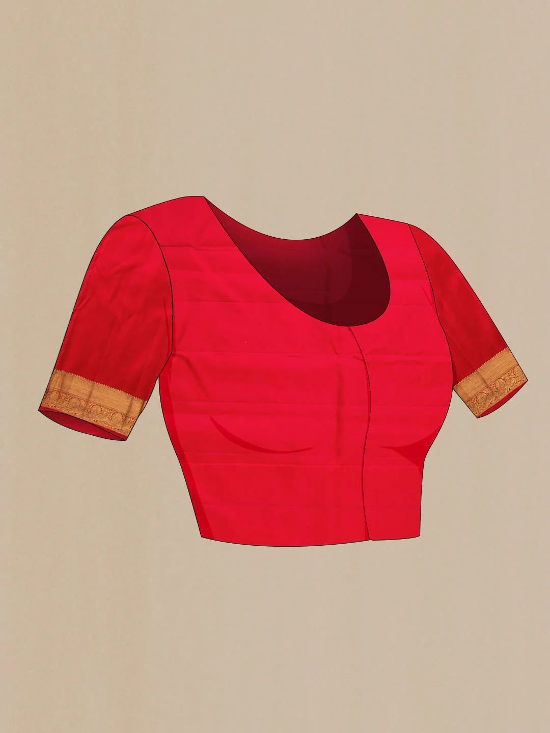 Pure Silk Pure Zari Orange Dual Tone Kanchipuram Saree - Image 7