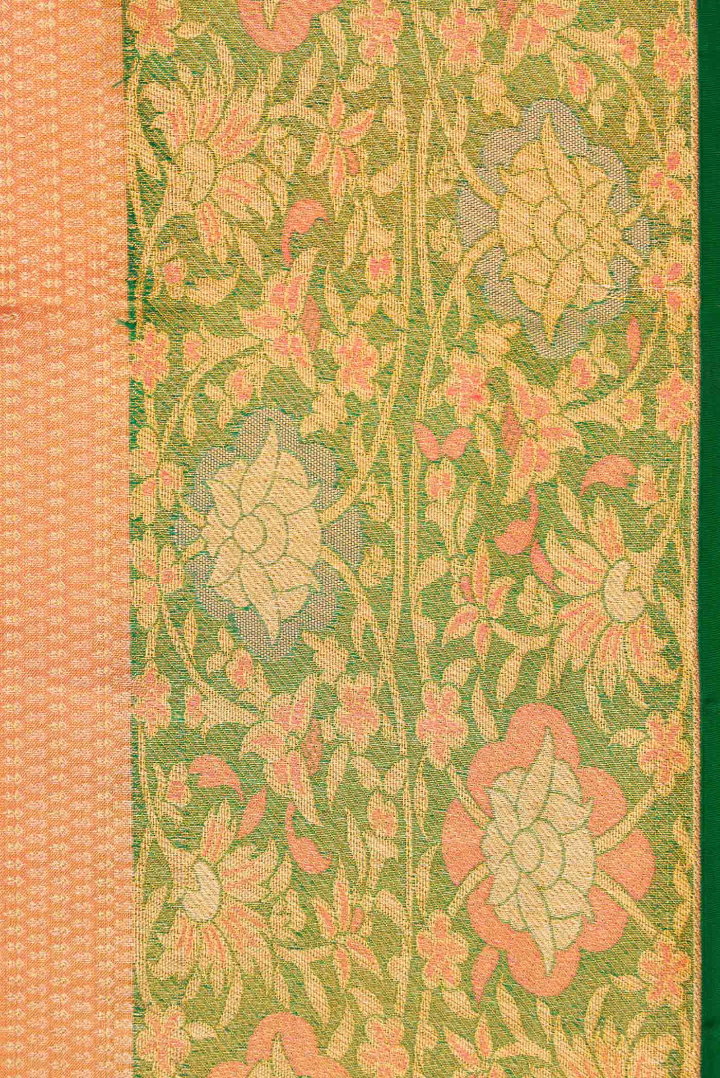 Orange Dual Tone Kanjivaram Tissue Silk Saree - Image 3