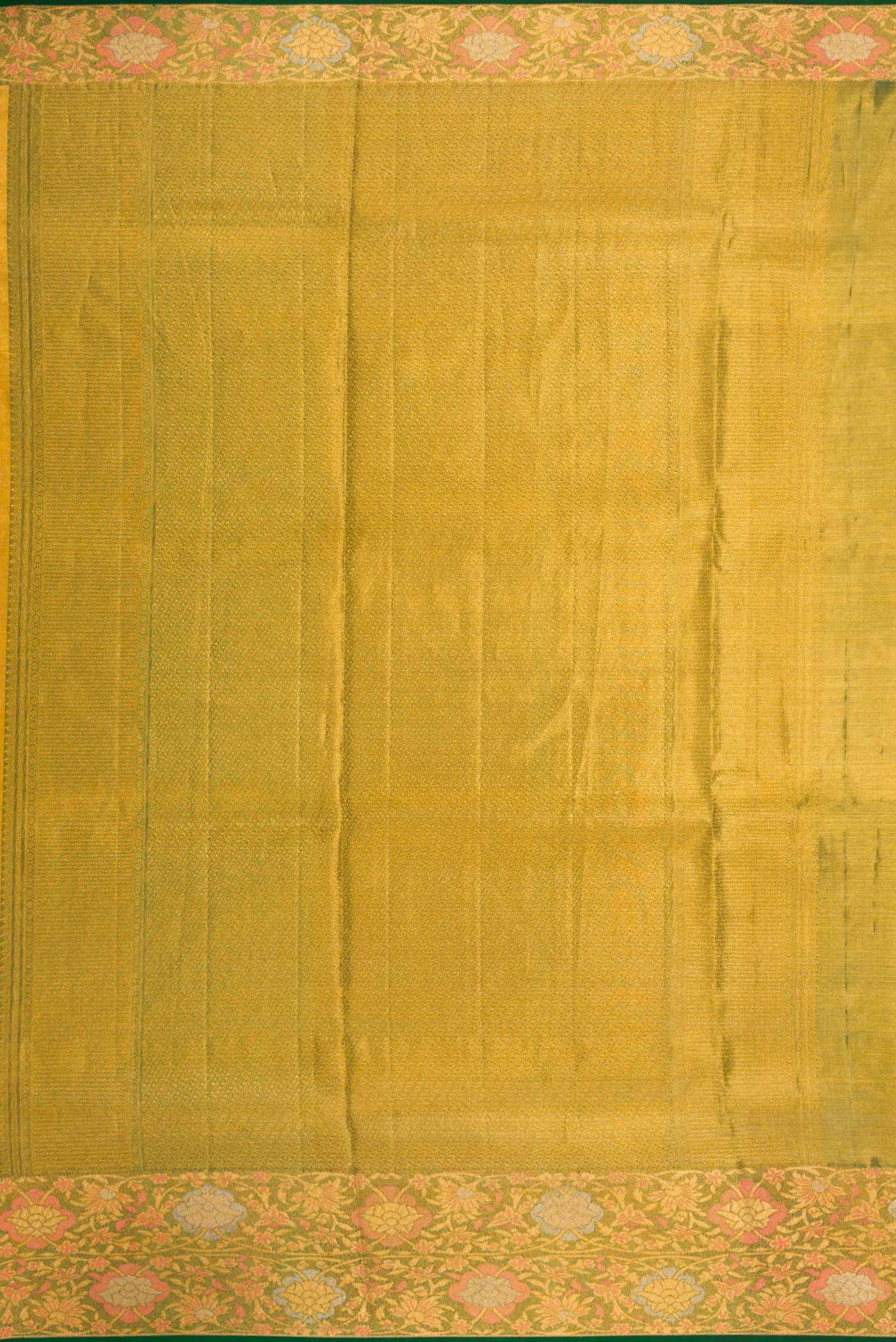 Orange Dual Tone Kanjivaram Tissue Silk Saree - Image 7