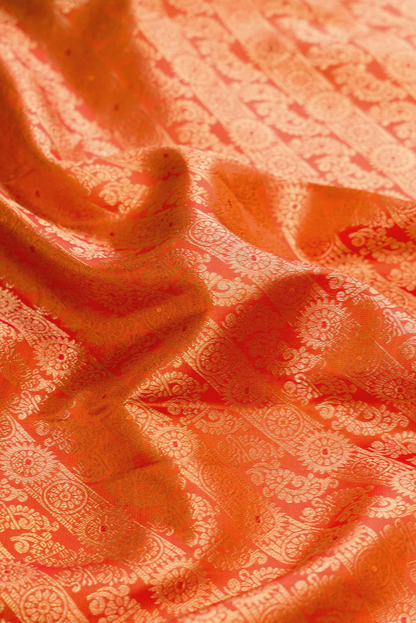 Orange Kanjivaram Silk Saree - Image 2