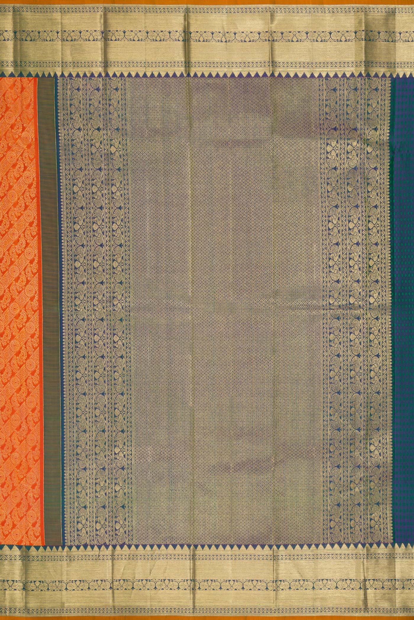 Orange Kanjivaram Silk Saree - Image 7