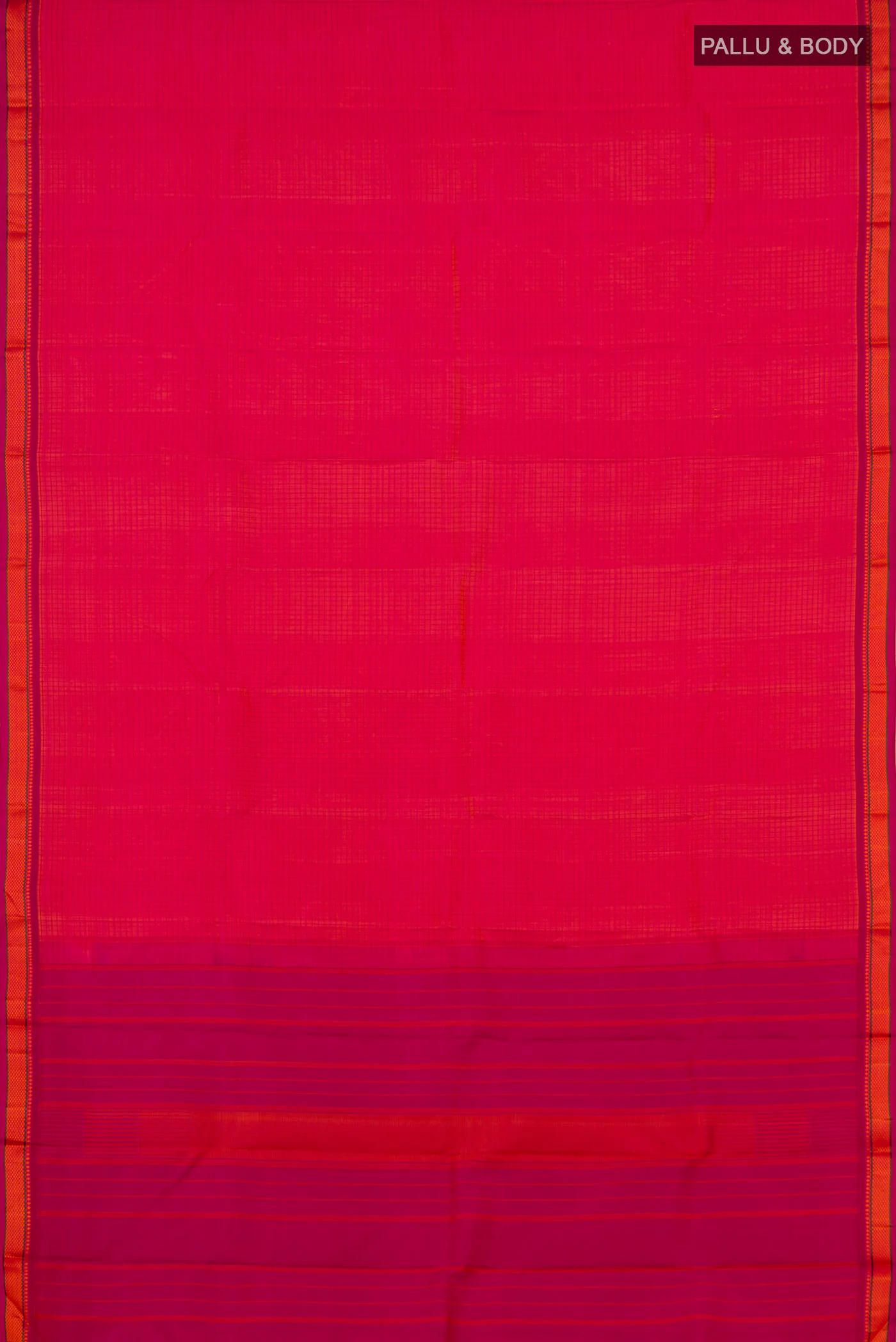 Pink with Orange Color Kanjivaram Silk Saree - Image 5