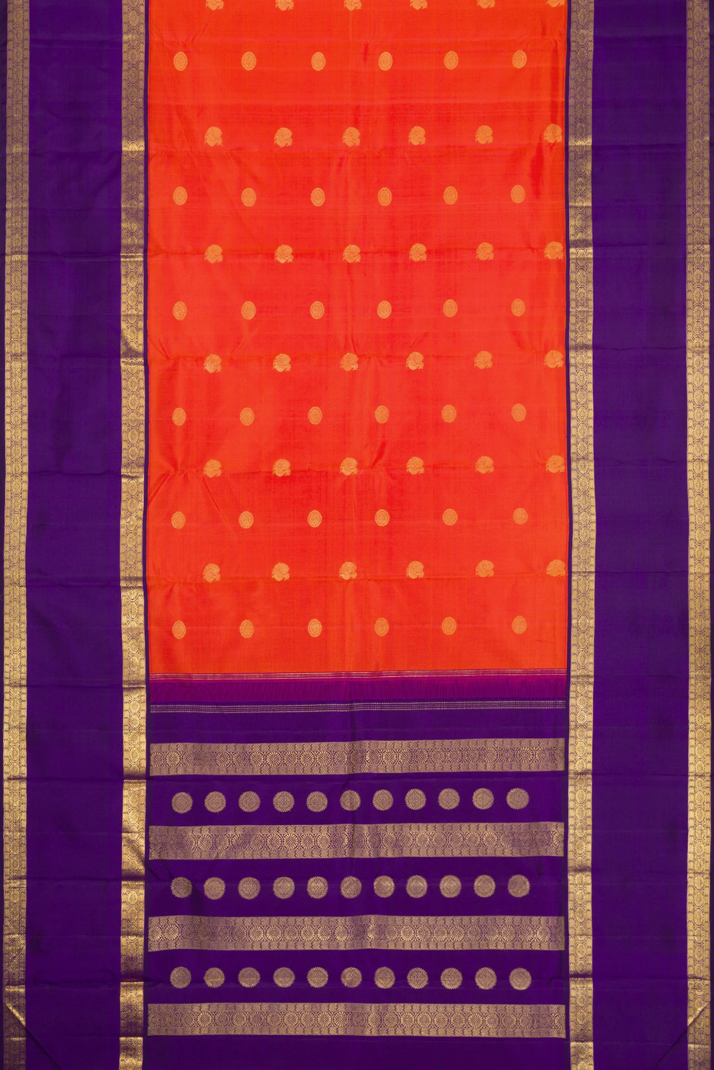 Orange Kanjivaram Silk Saree - Image 6