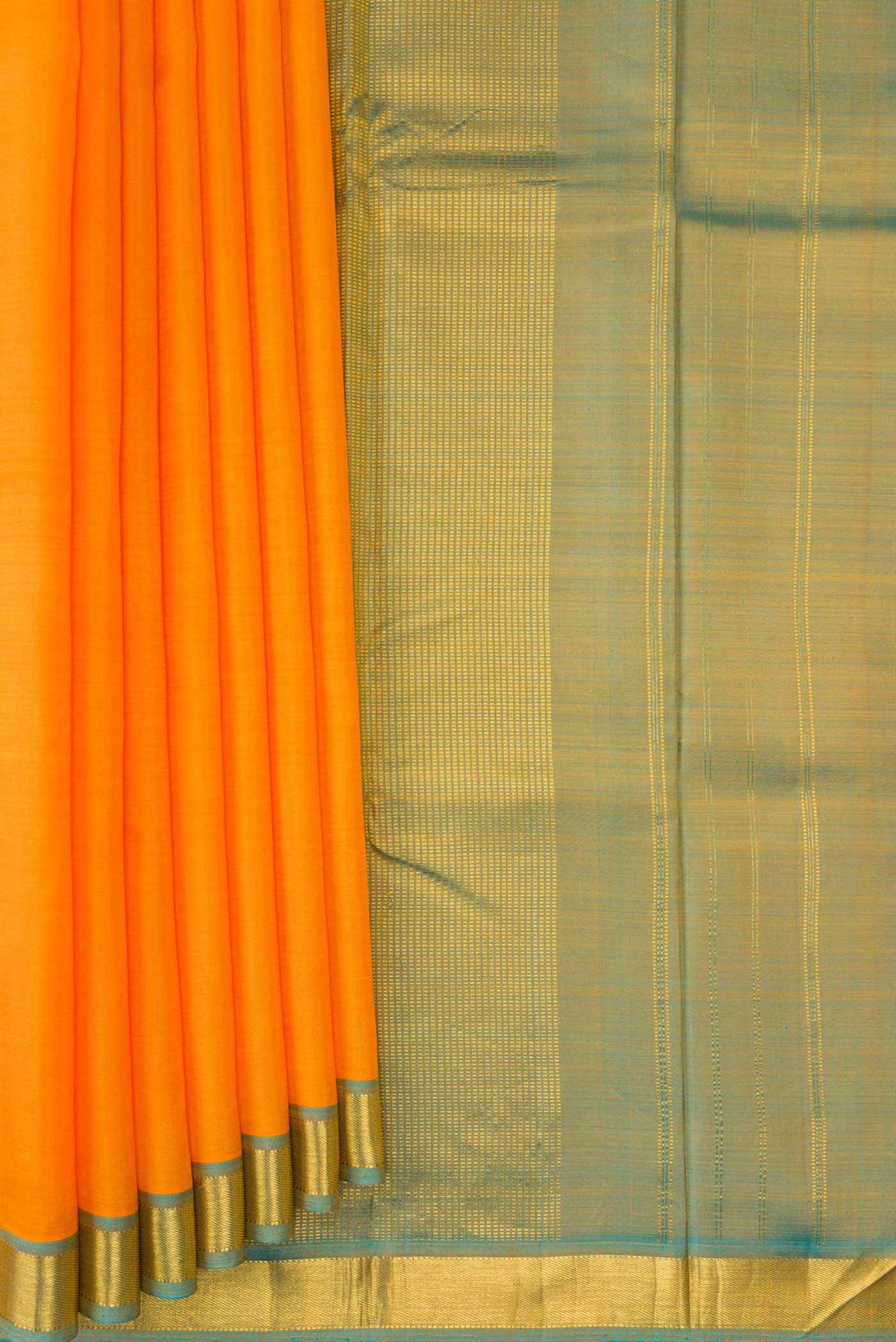 Orange Kanjivaram Silk Saree - Image 4