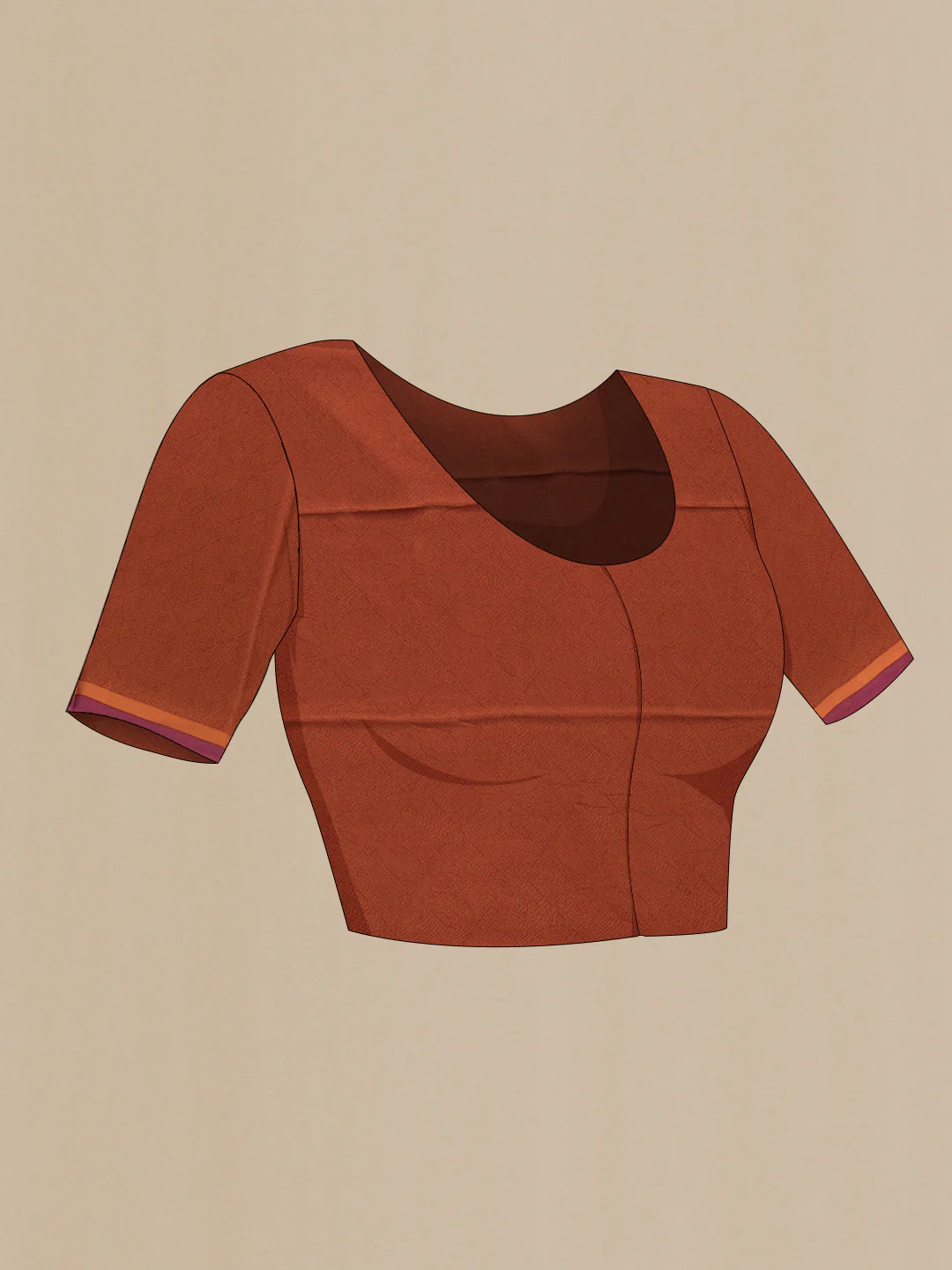 Rust Mysore Chiffon Saree - Image 4