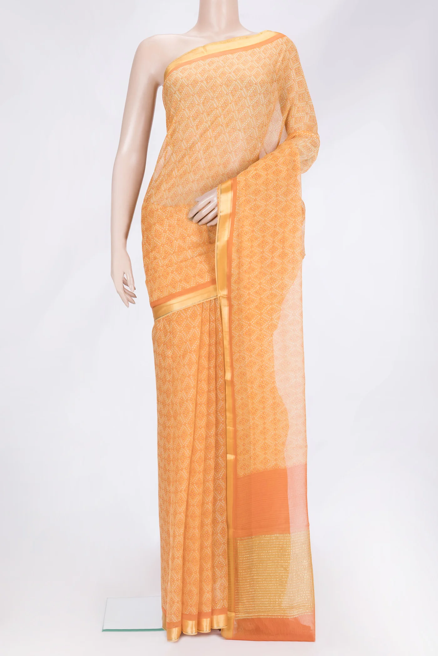 Orange Mysore Chiffon Saree