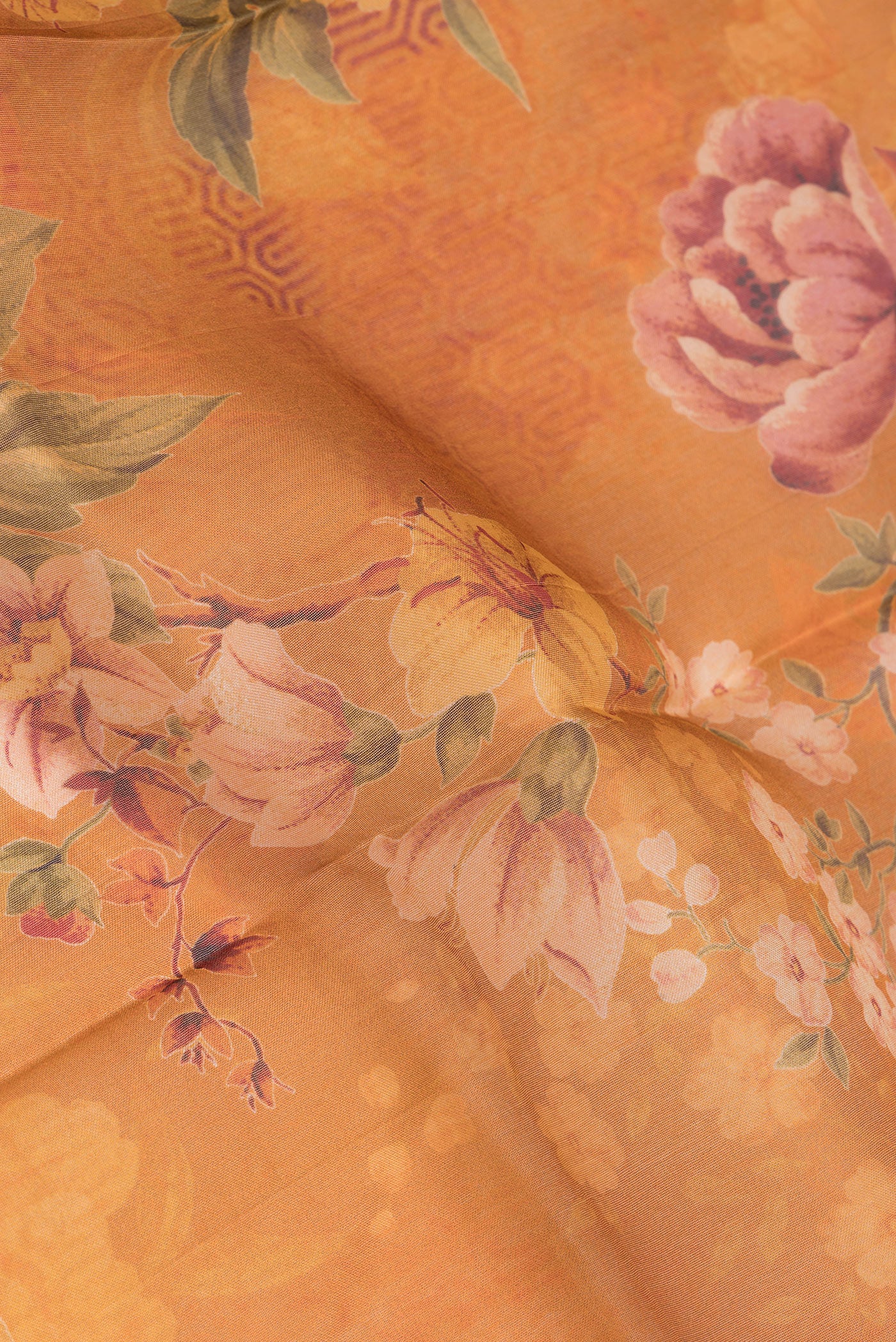 Orange Organza Silk Saree - Image 2