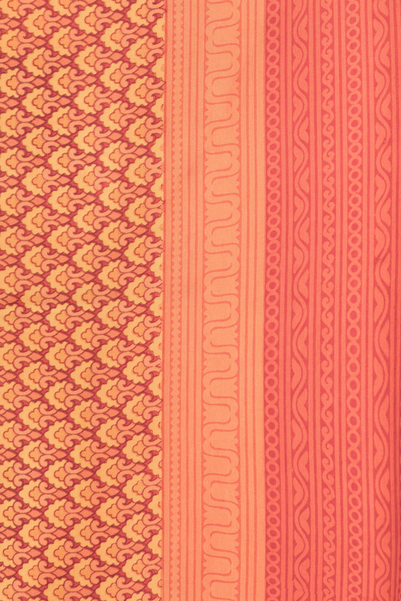 Orange Printed Silk Saree - Image 3