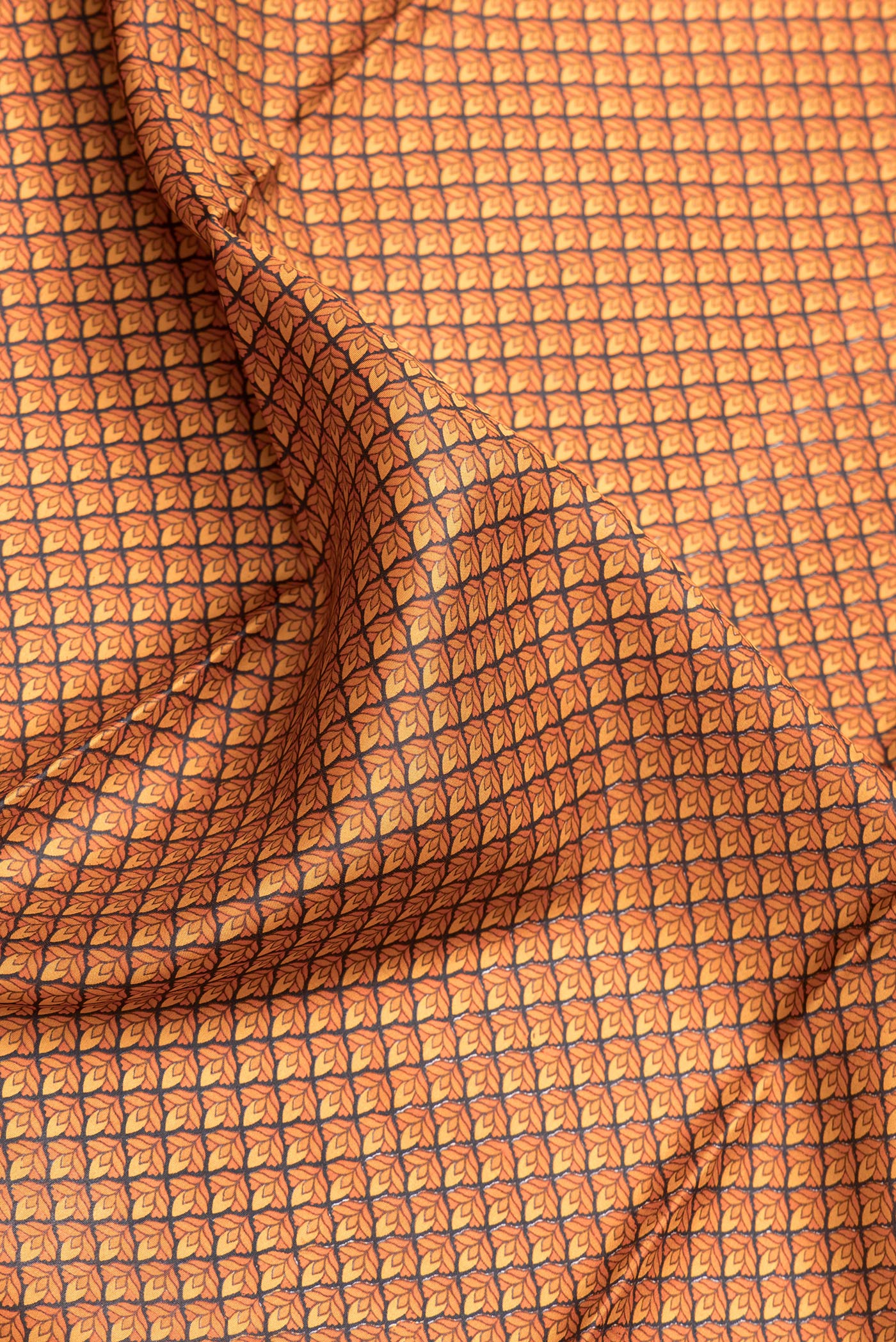 Orange Dual Tone Printed Silk Saree - Image 2