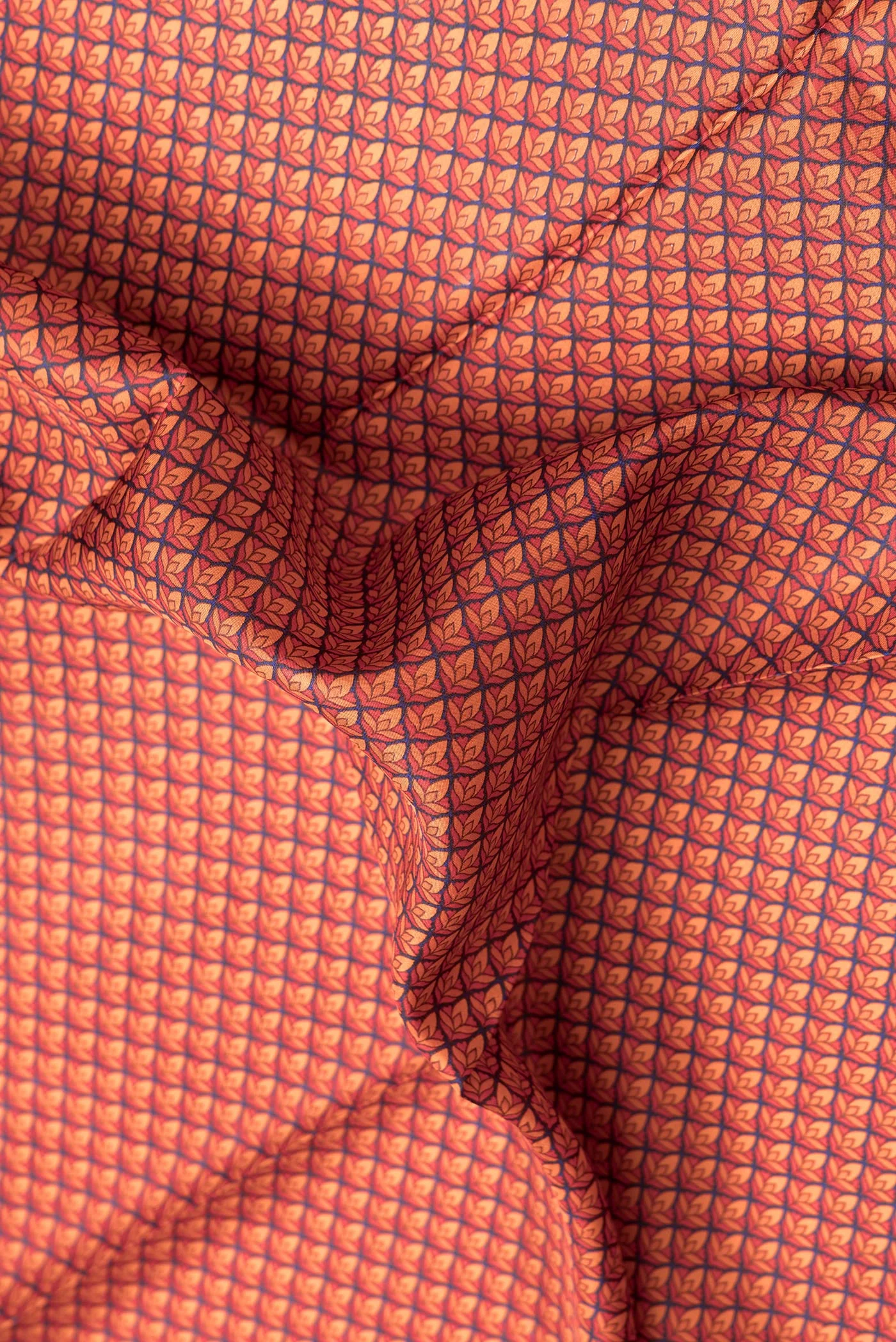 Orange Printed Silk Saree - Image 2