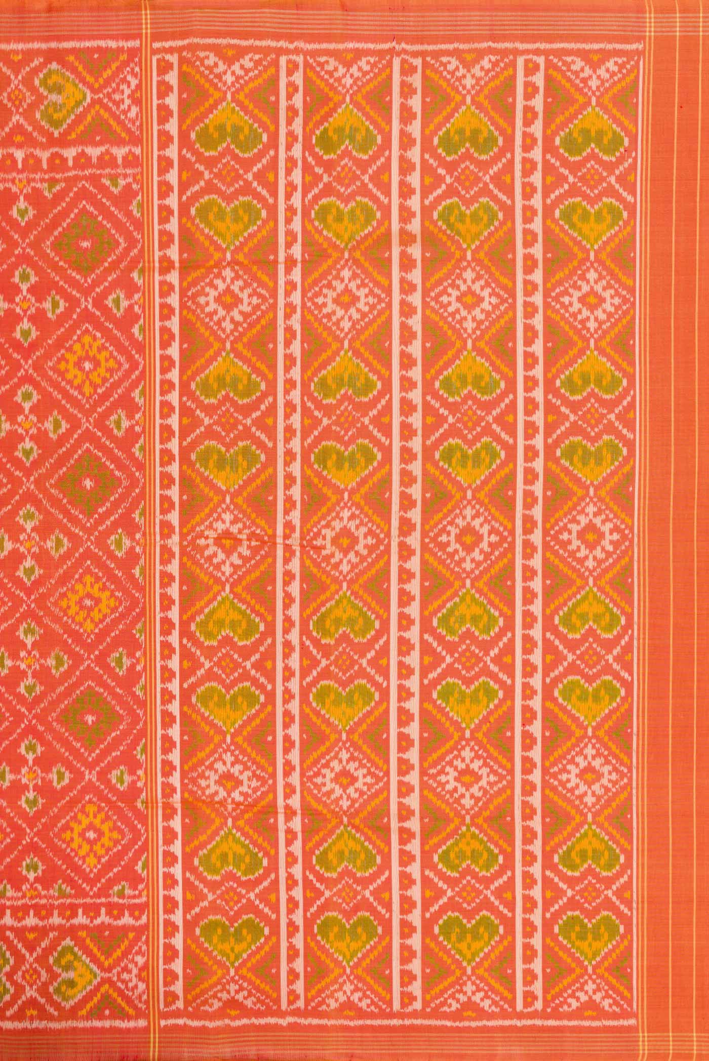 Orange Rajkot Patola Silk Saree - Image 7
