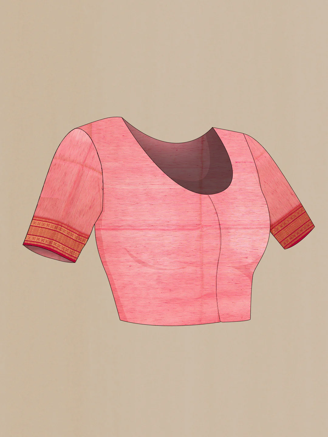 Orange Dual Tone Silk Cotton Saree - Image 4