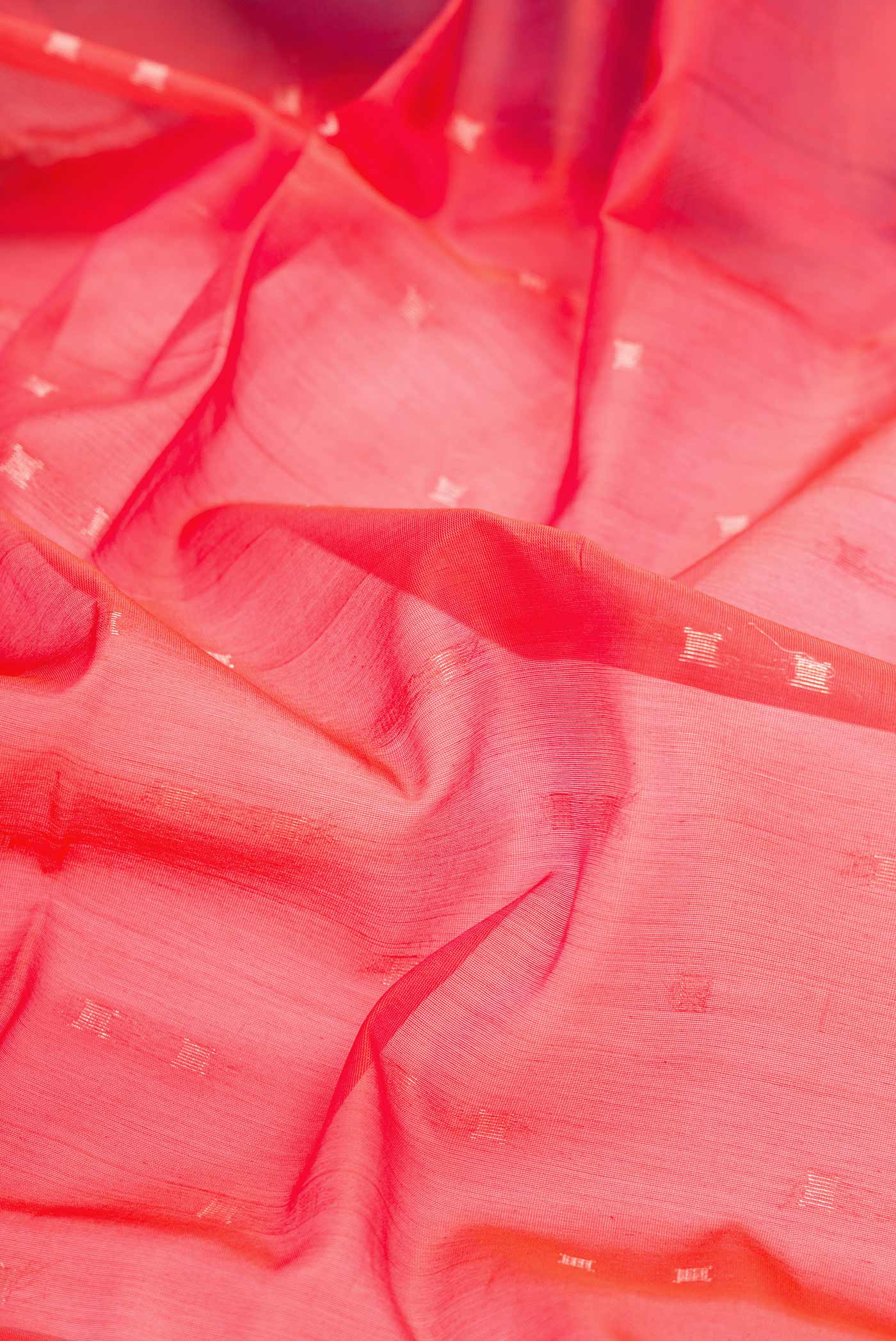 Orange Dual Tone Silk Cotton Saree - Image 2