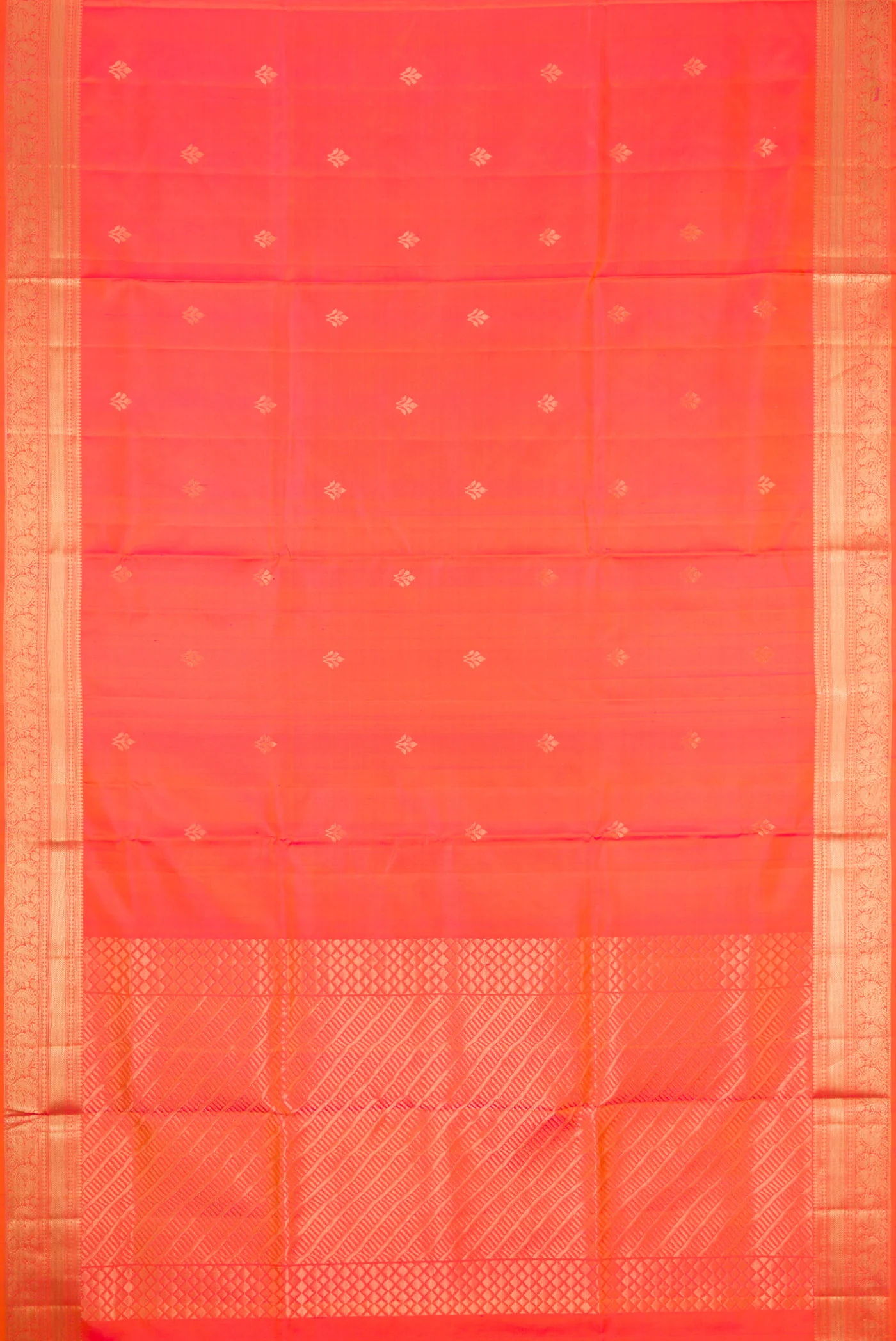 Orange with Pink Color Soft Silk Saree - Image 6