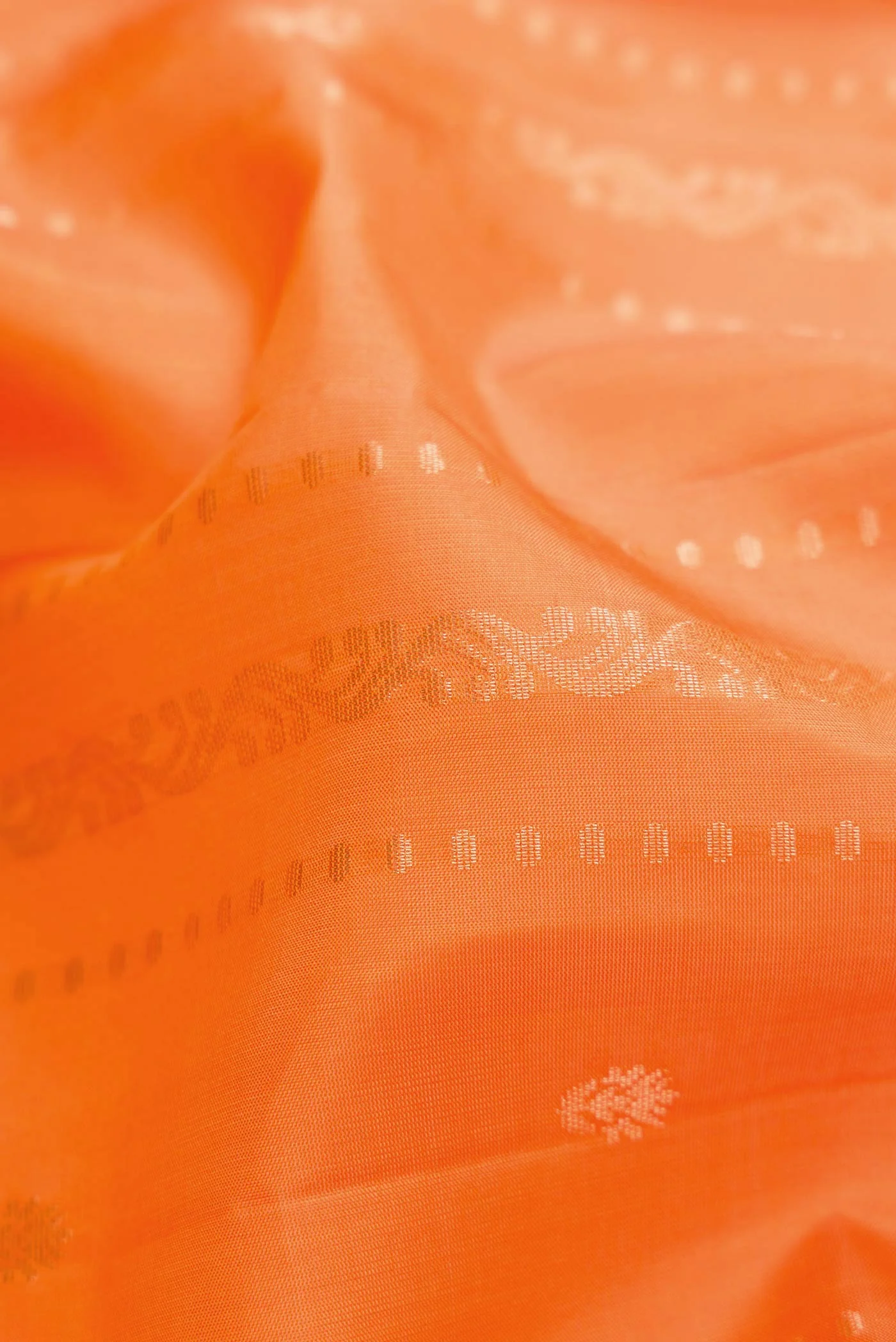 Orange Dual Tone Soft Silk Saree - Image 2