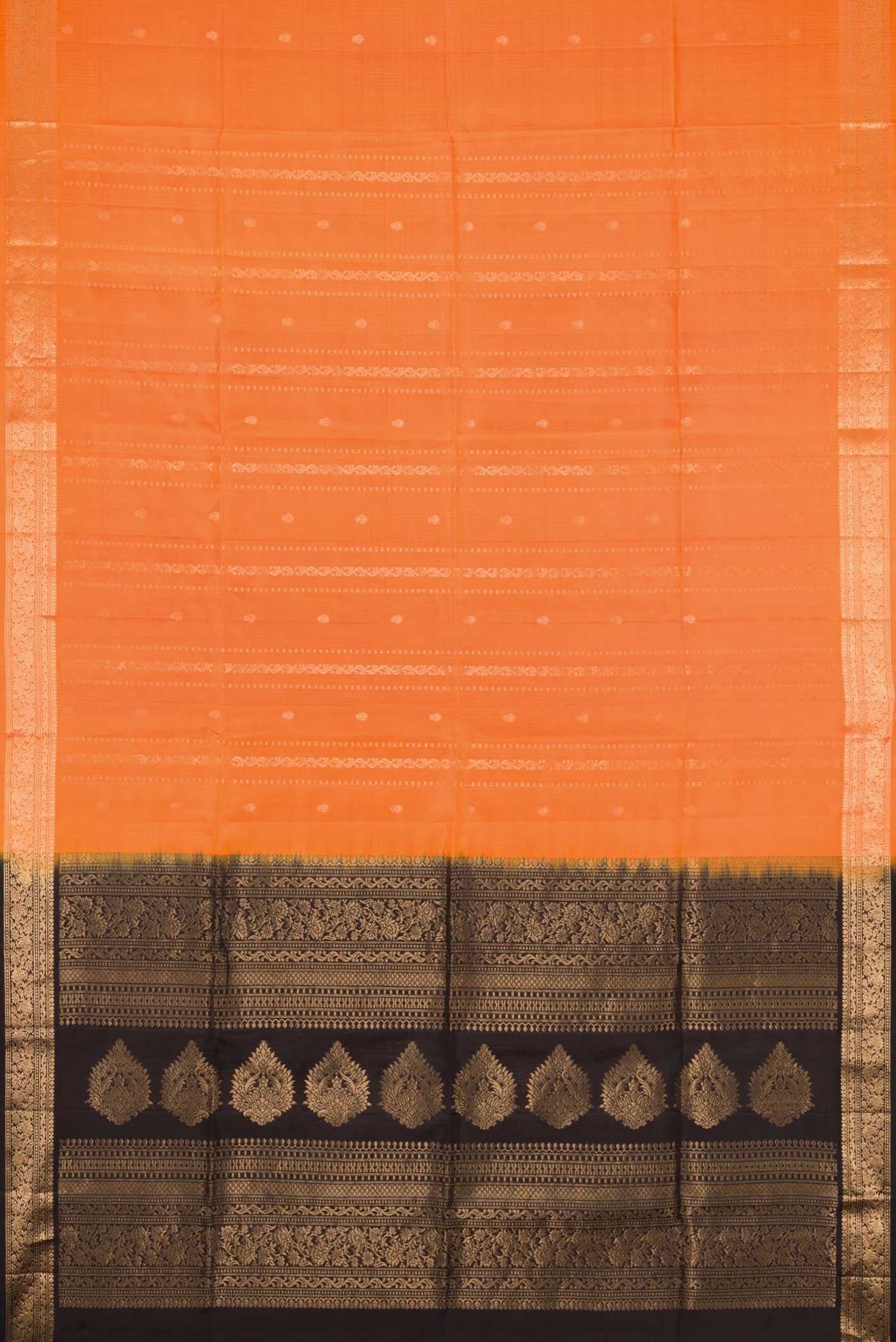 Orange Dual Tone Soft Silk Saree - Image 6
