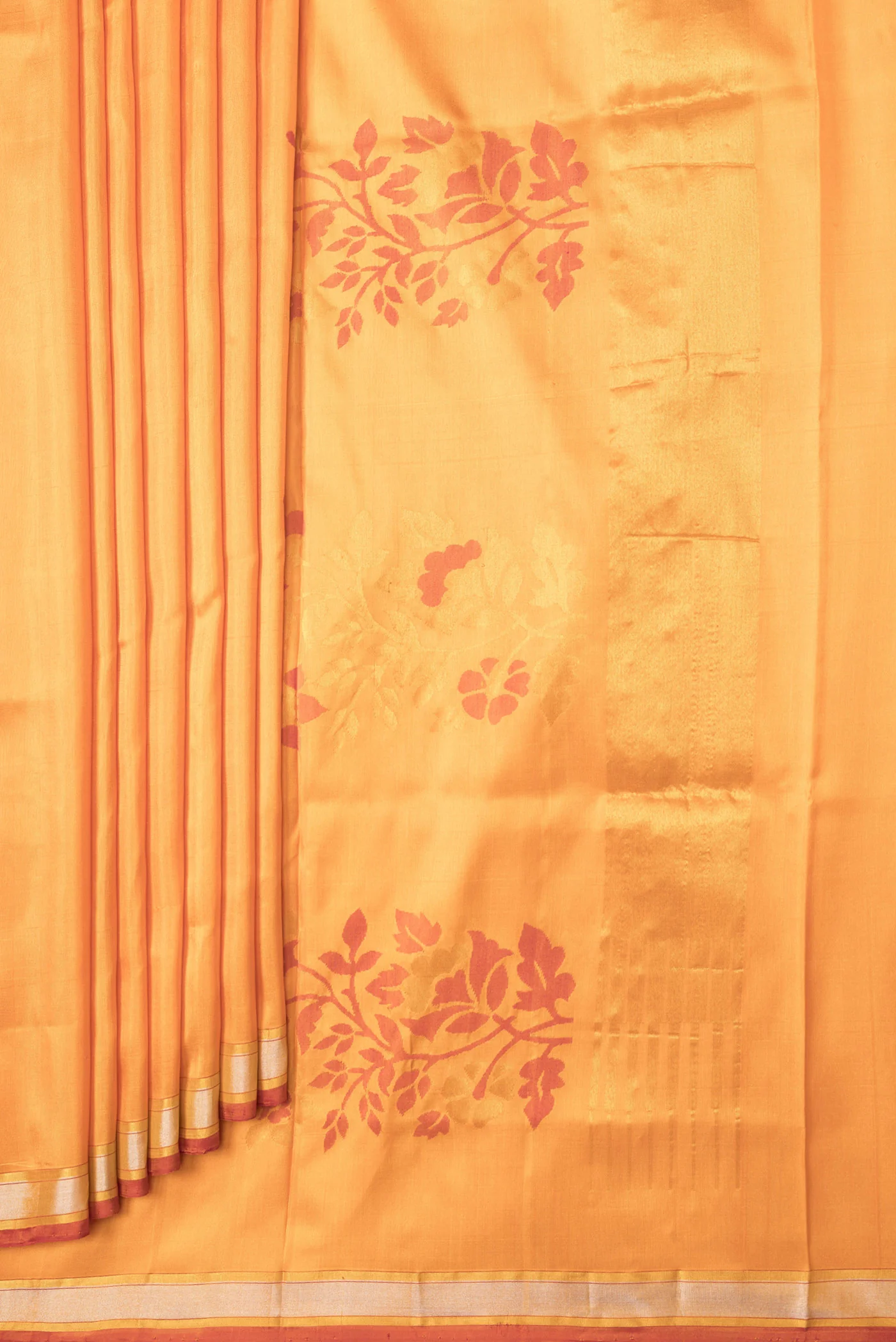 Orange Uppada Silk Saree - Image 4