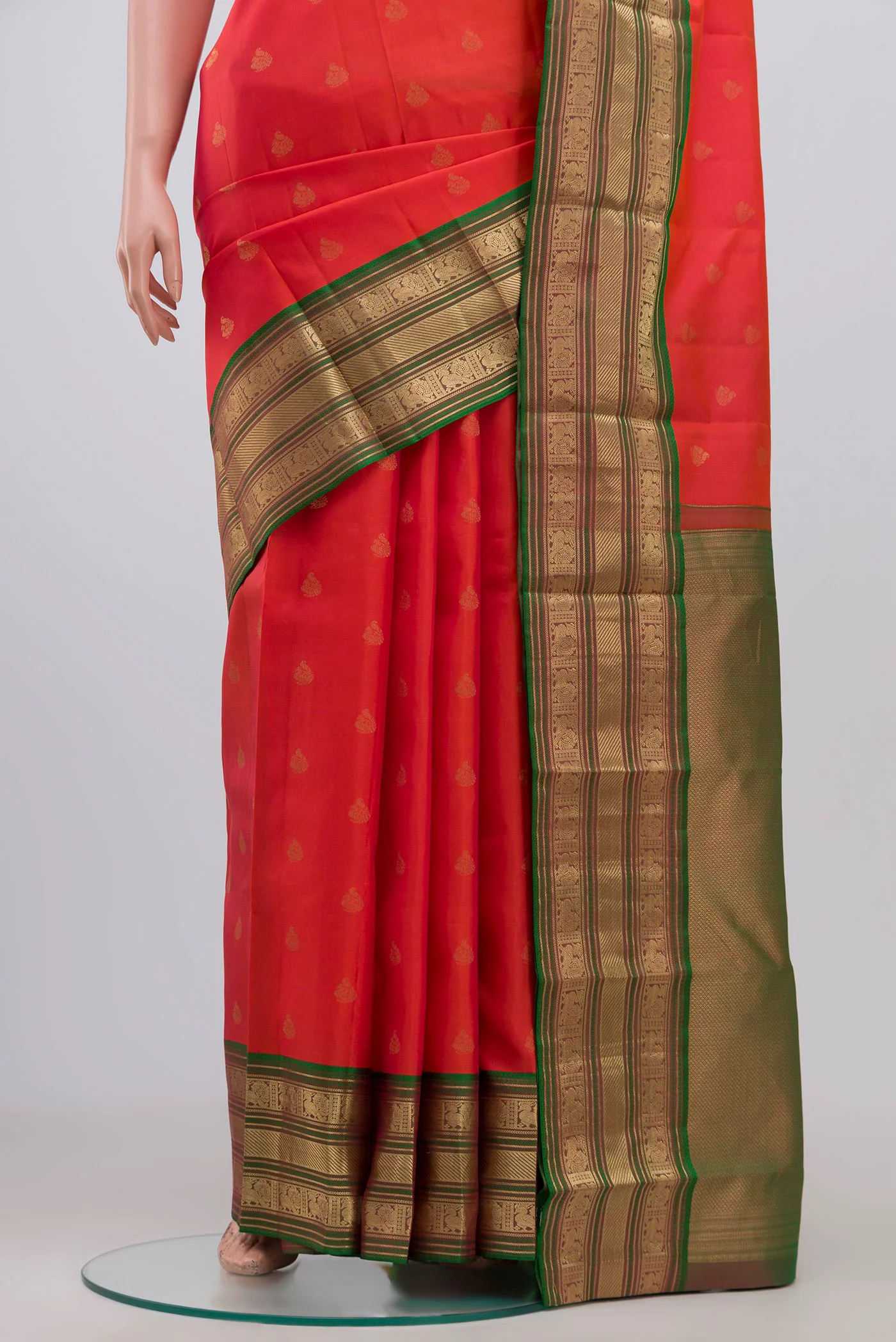 Multi Color Kanchipuram Silk Saree - Image 3