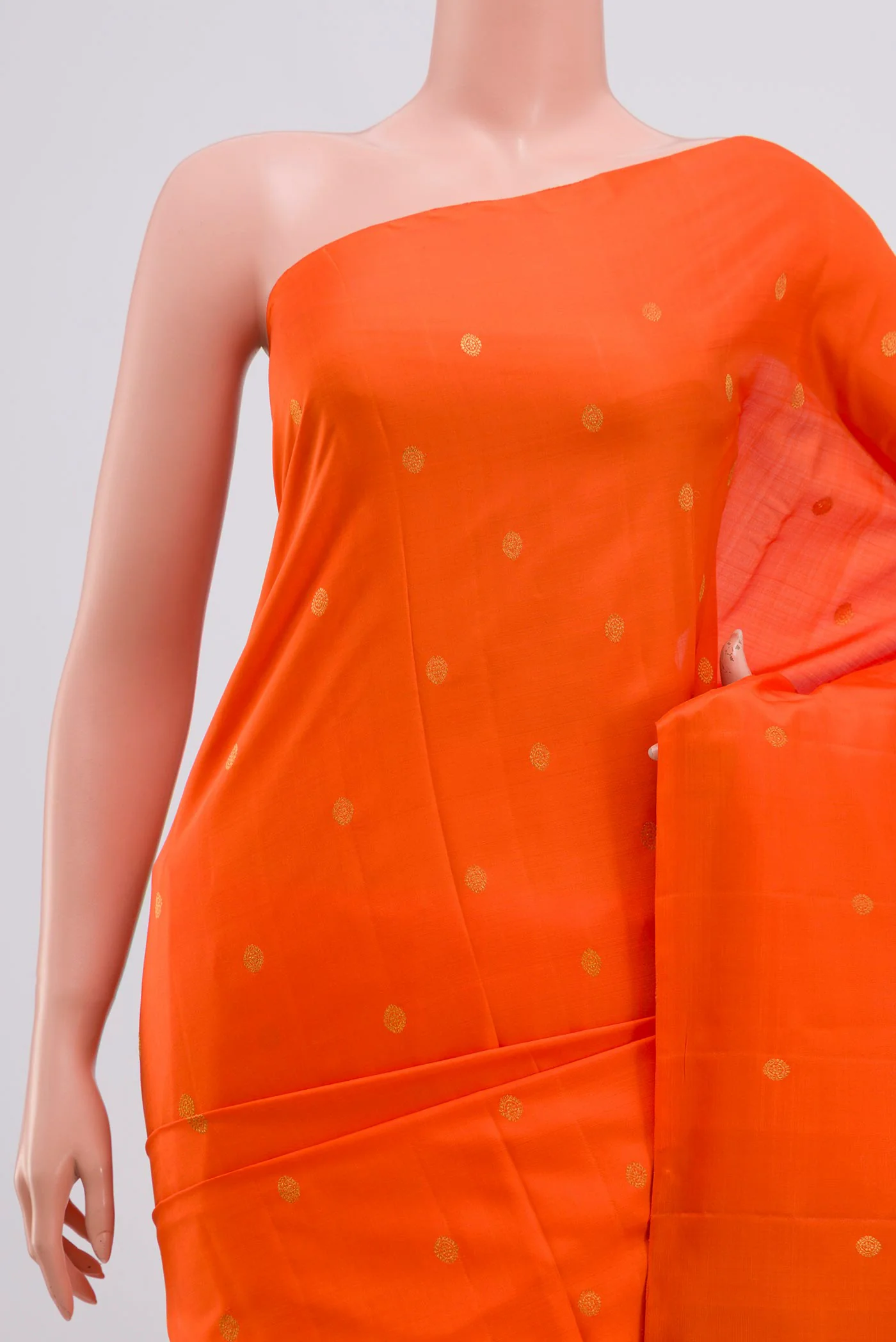 Orange Kanchipuram Silk Saree - Image 2