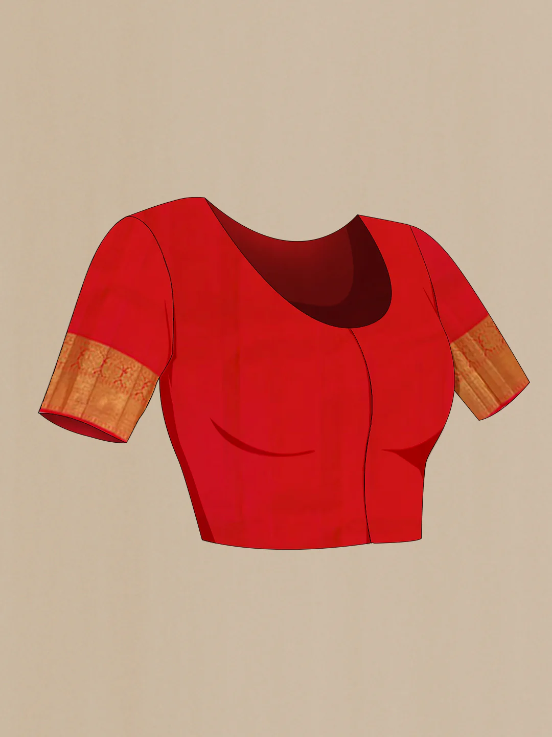 Orange Kanchipuram Silk Saree - Image 5