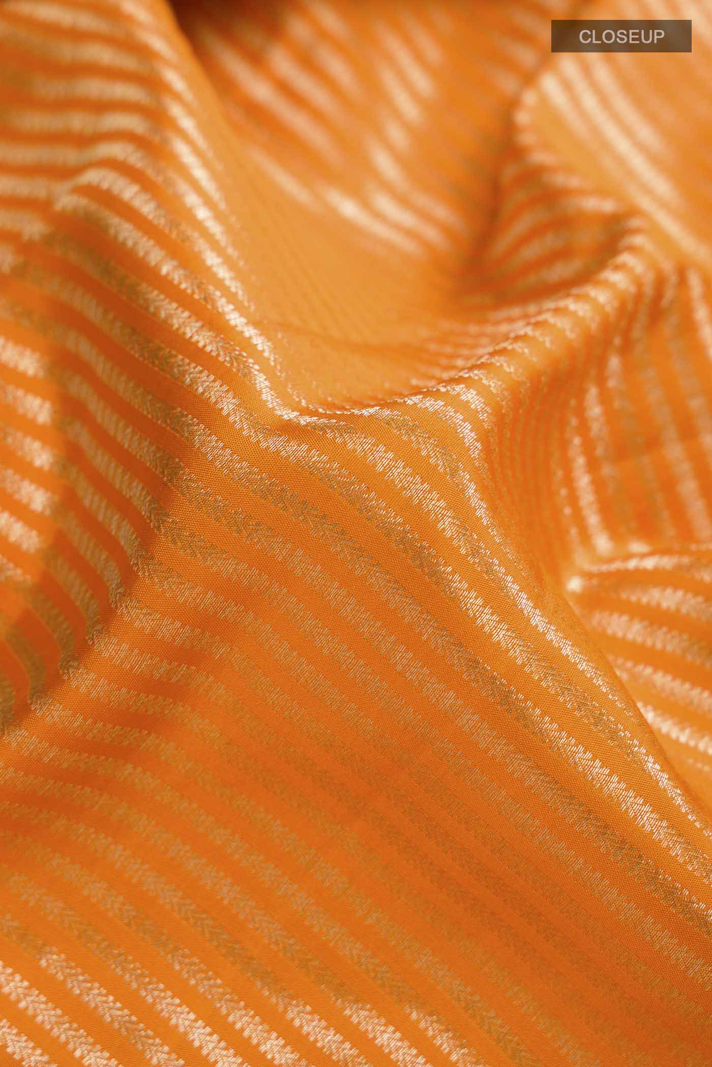 Orange Kanchipuram Silk Saree - Image 2
