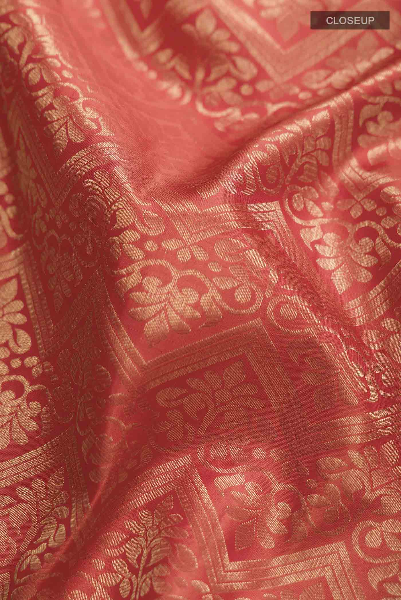 Orange Kanchipuram Silk Saree - Image 2