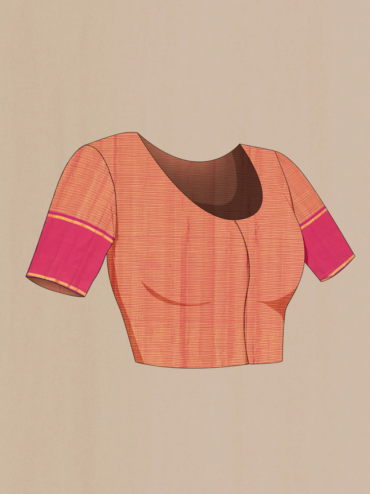 Orange Kanjivaram Silk Saree - Image 5