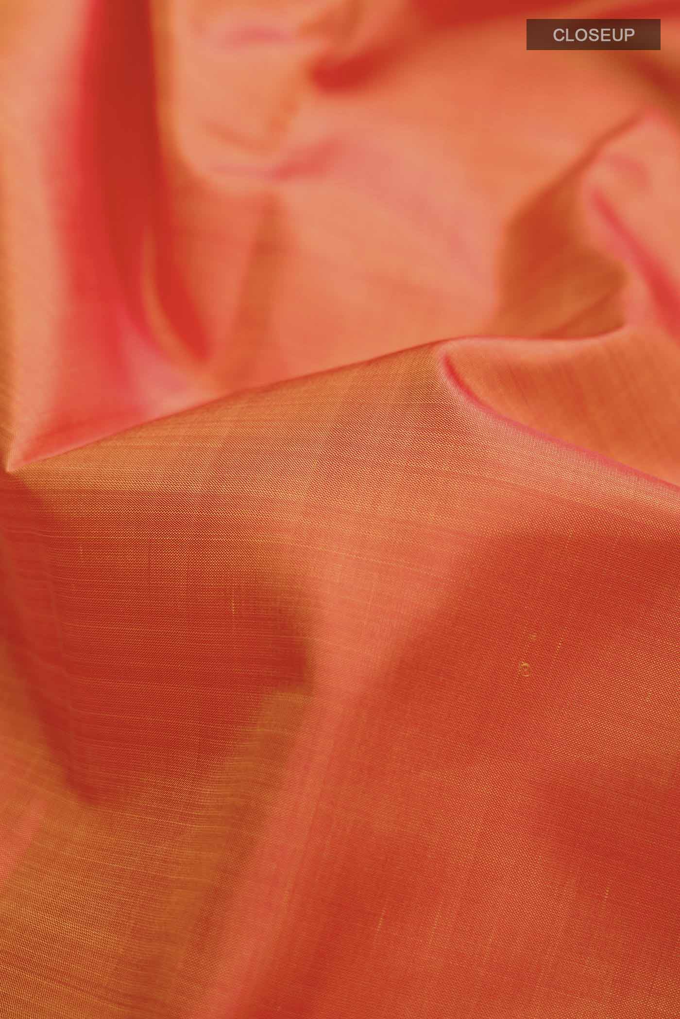 Orange Kanchipuram Silk Saree - Image 2