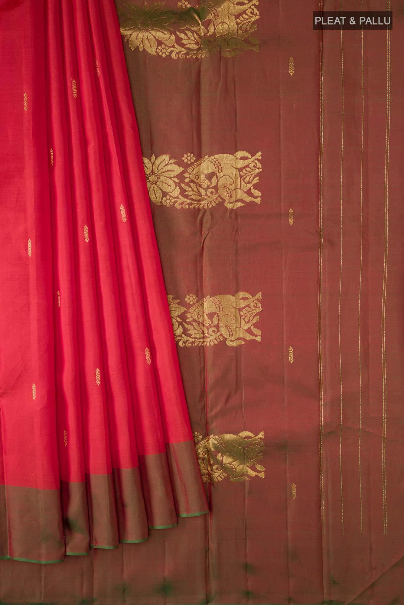 Orange Kanjivaram Silk Saree - Image 2