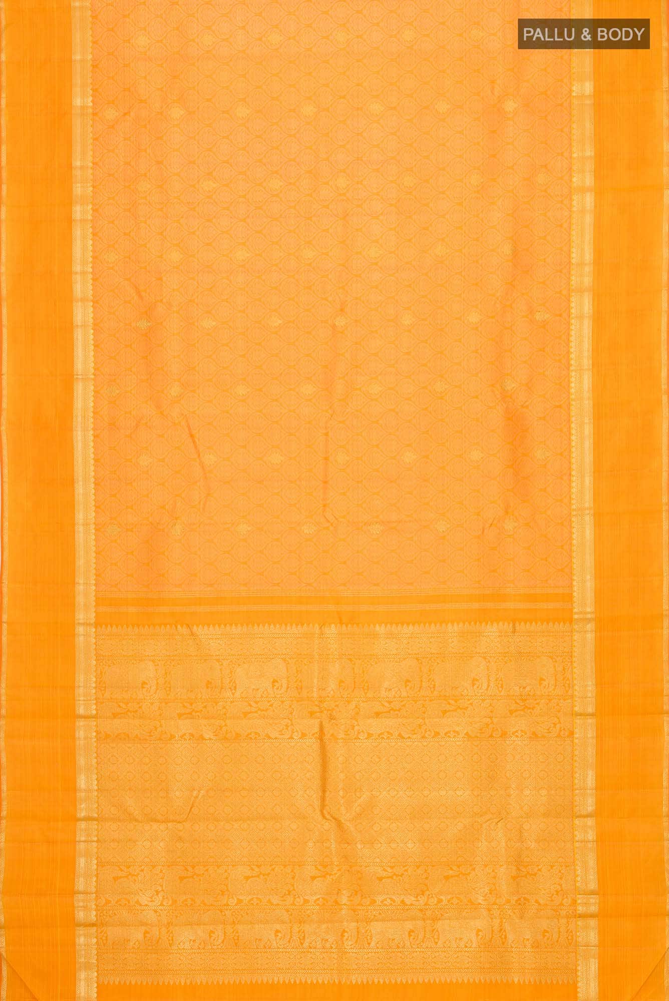 Yellow Kanjivaram Silk Saree - Image 4