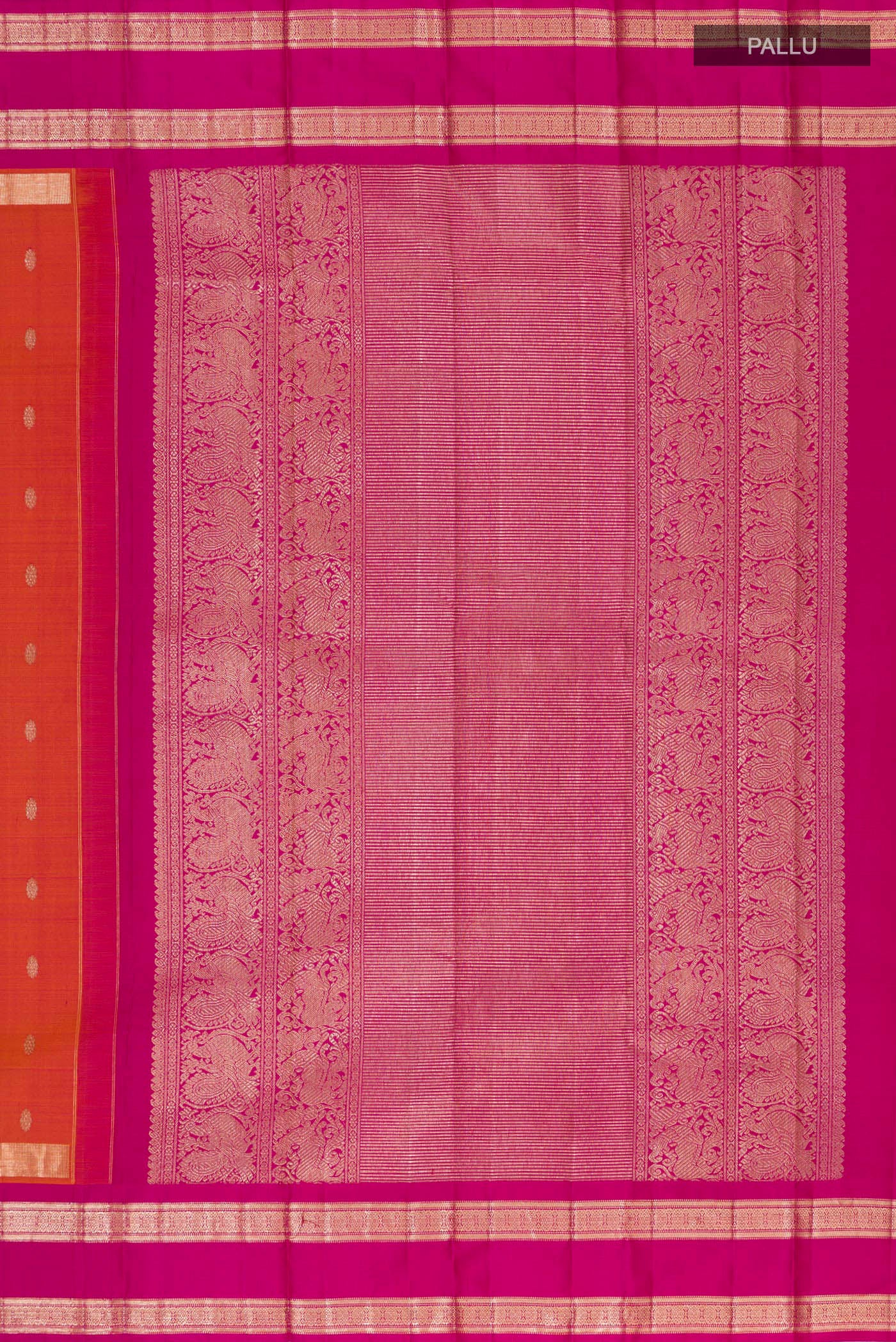 Orange Kanjivaram Silk Saree - Image 6